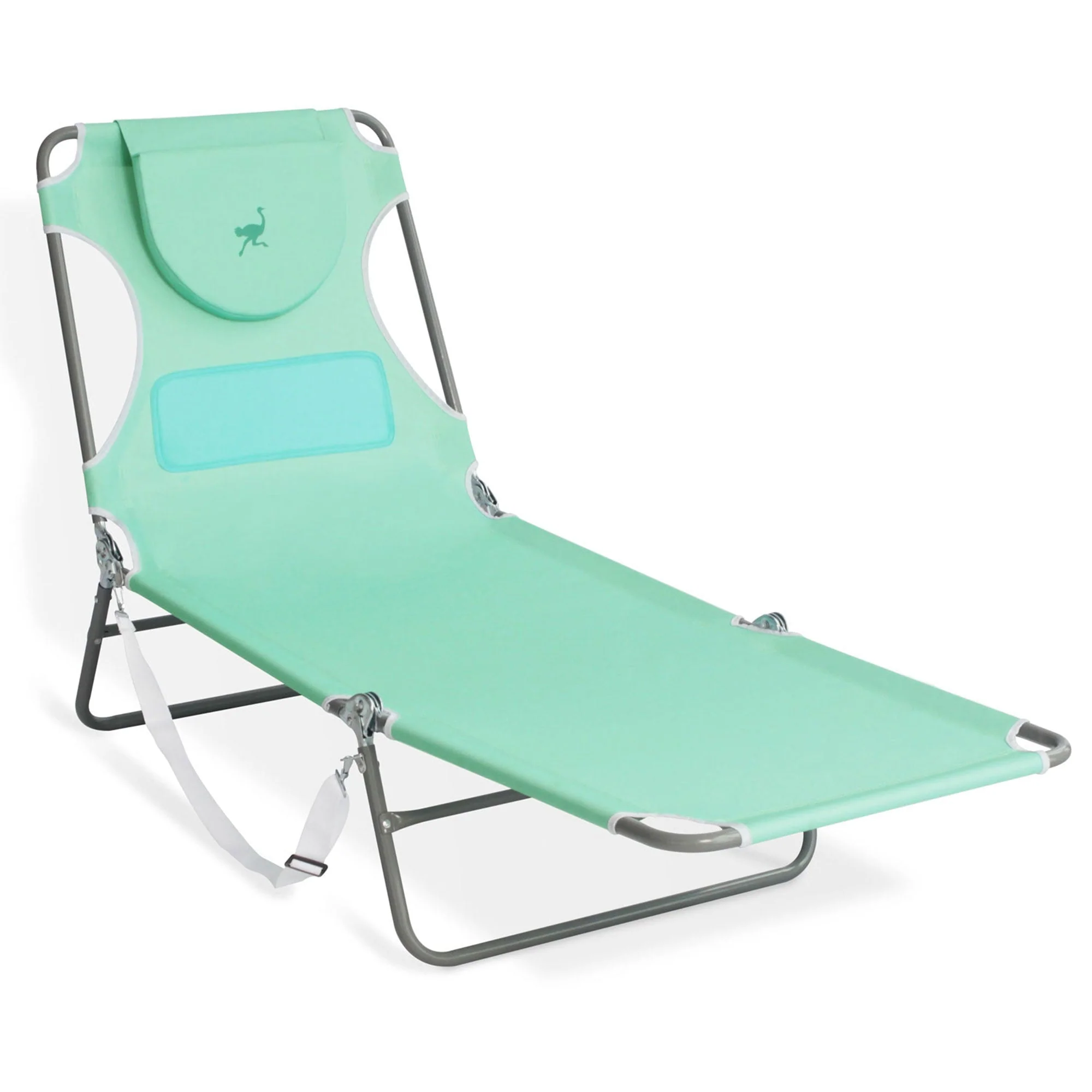 Ostrich Chaise Lounge Folding Chair with Deluxe Padded 3N1 Reclining Chair, Teal - Image 2