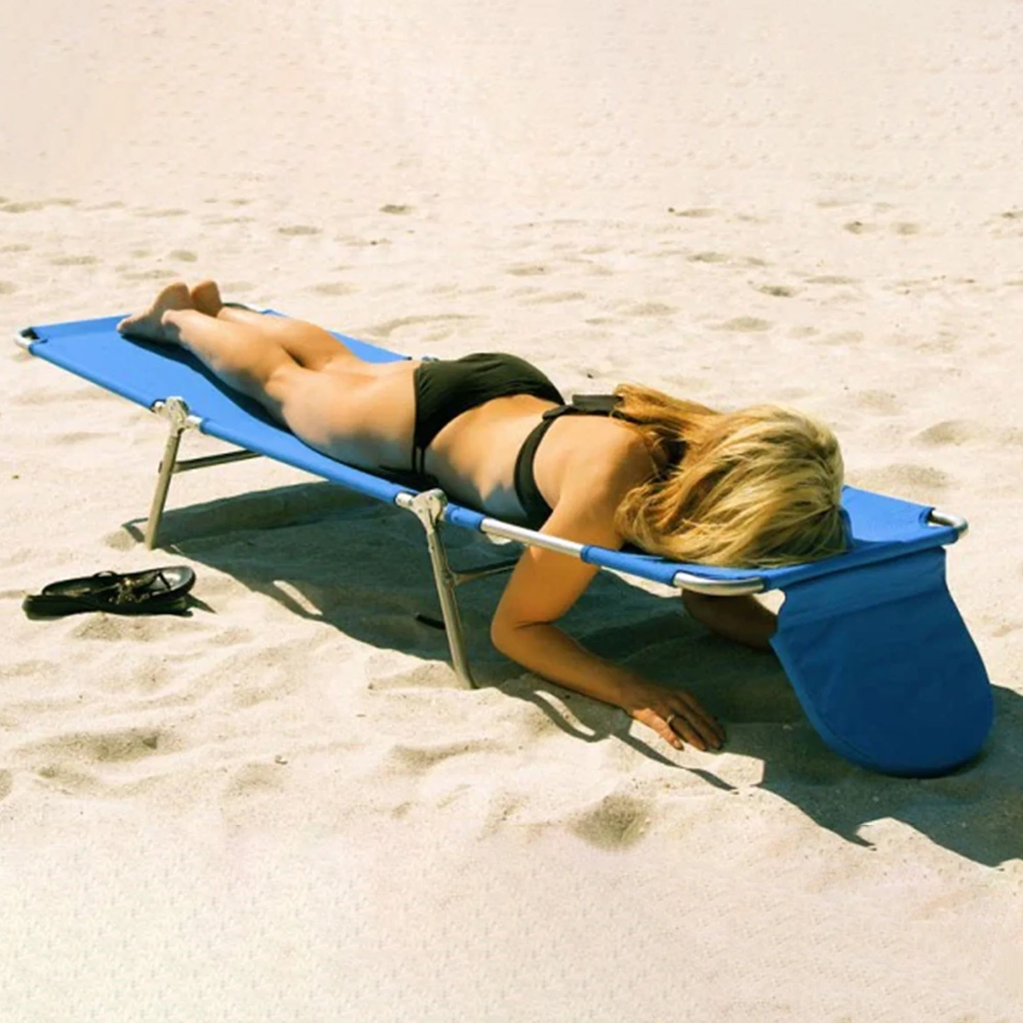 Ostrich Chaise Lounge Folding Sunbathing Recliner Beach Chair, Teal (4 Pack) - Image 12