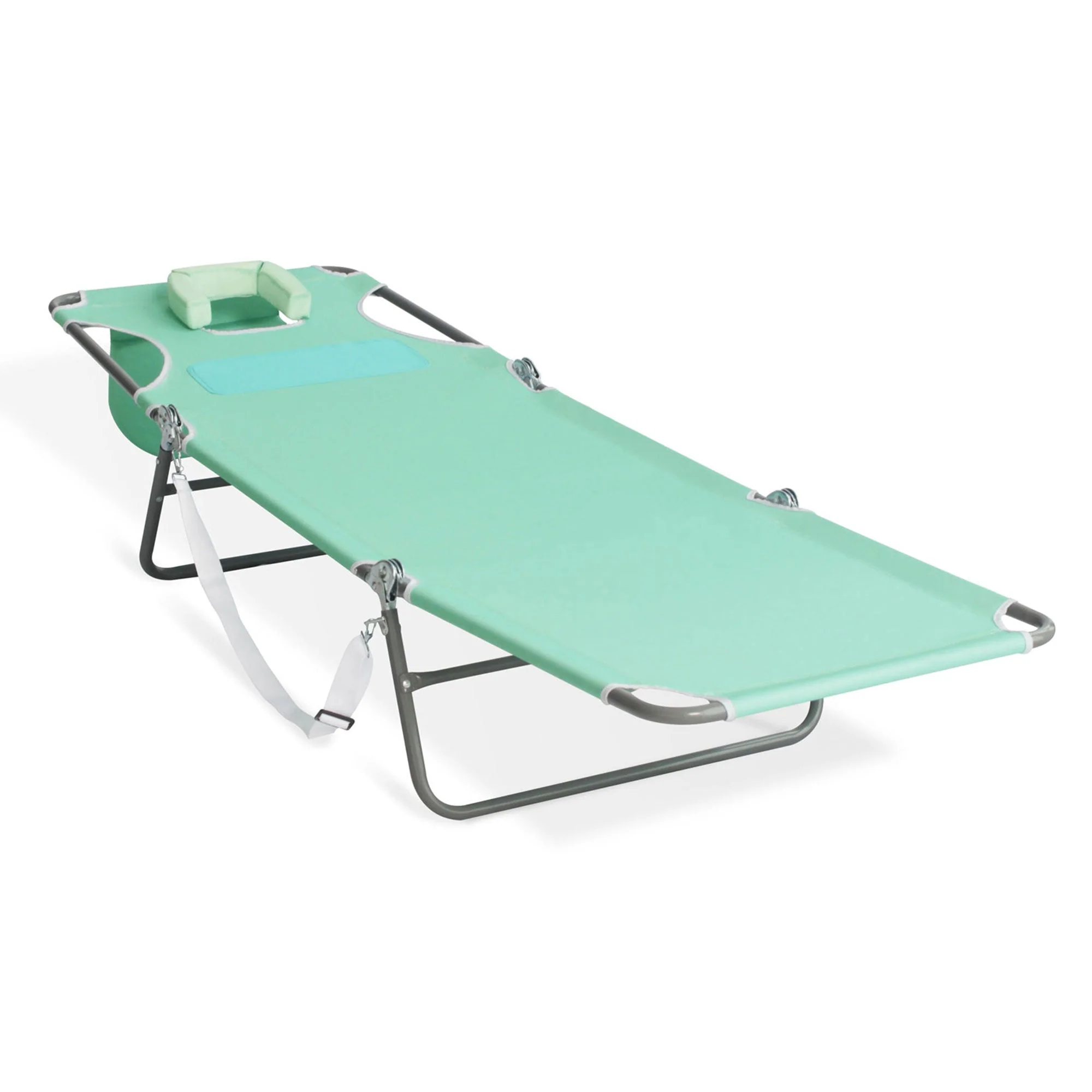 Ostrich Chaise Sunbathing Poolside Beach Chair with Recliner Lounge Chair, Teal - Image 10