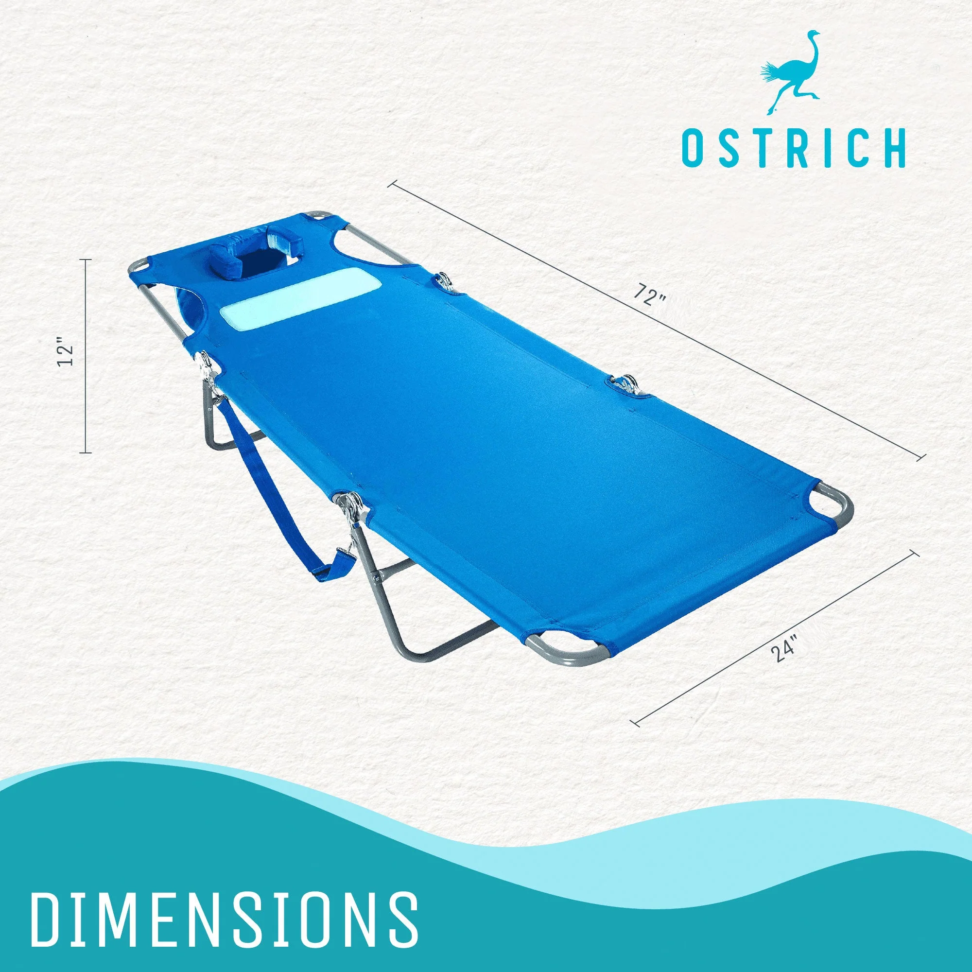 Ostrich Comfort Lounger Face Down Sunbathing Chaise Lounge Beach Chair, (2 Pack) - Image 3