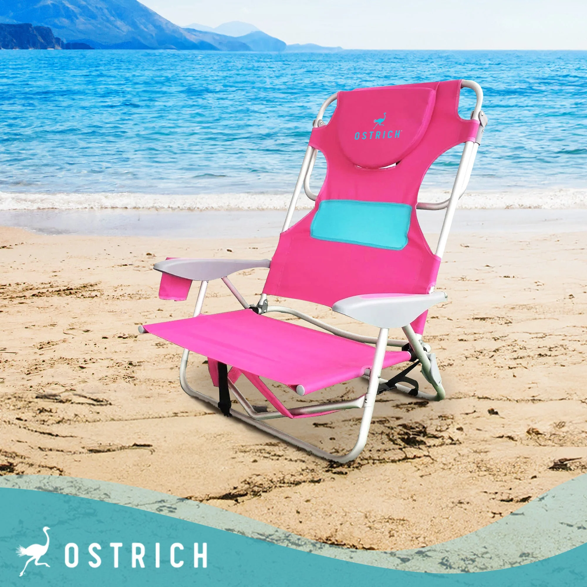 Ostrich Deluxe 3in1 Reclining Chair and Ladies Comfort On-Your-Back Beach Chair - Image 5