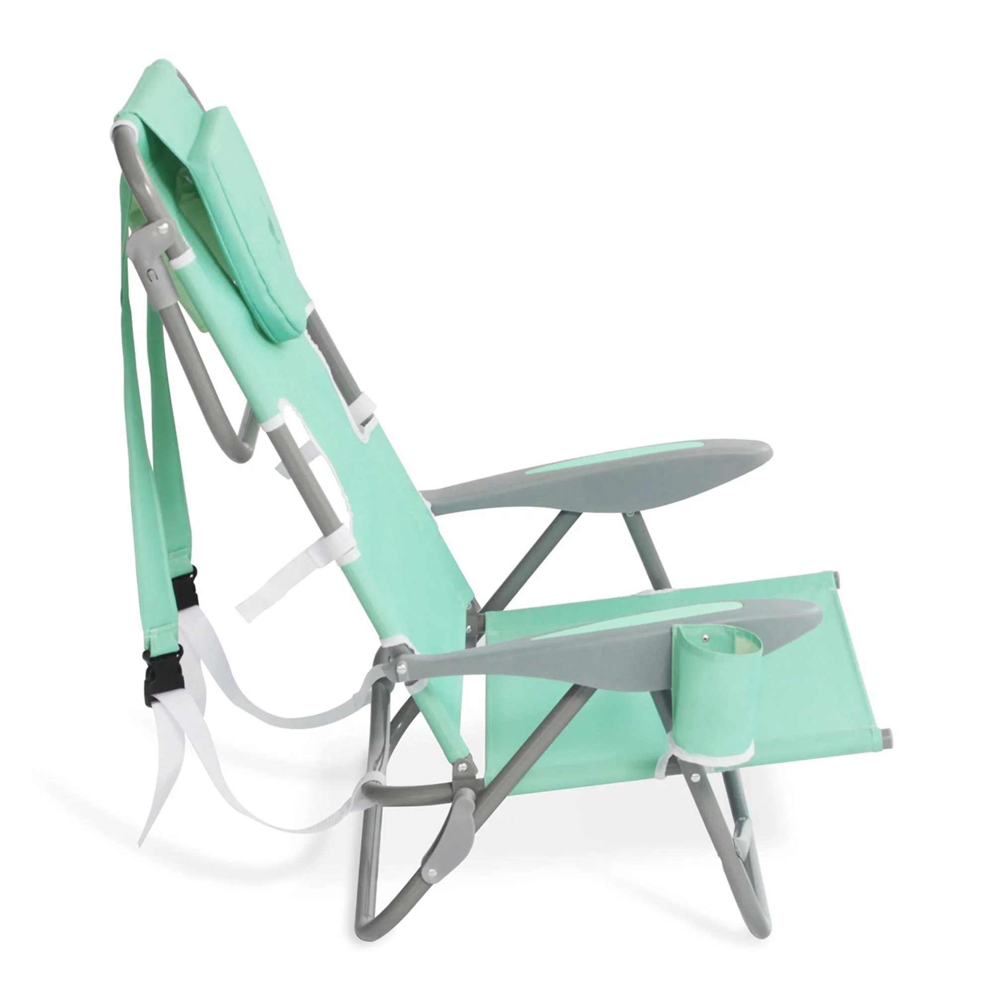 Ostrich On Your Back Folding Reclining Outdoor Camping Lawn Chair, Teal (4 Pack) - Image 3