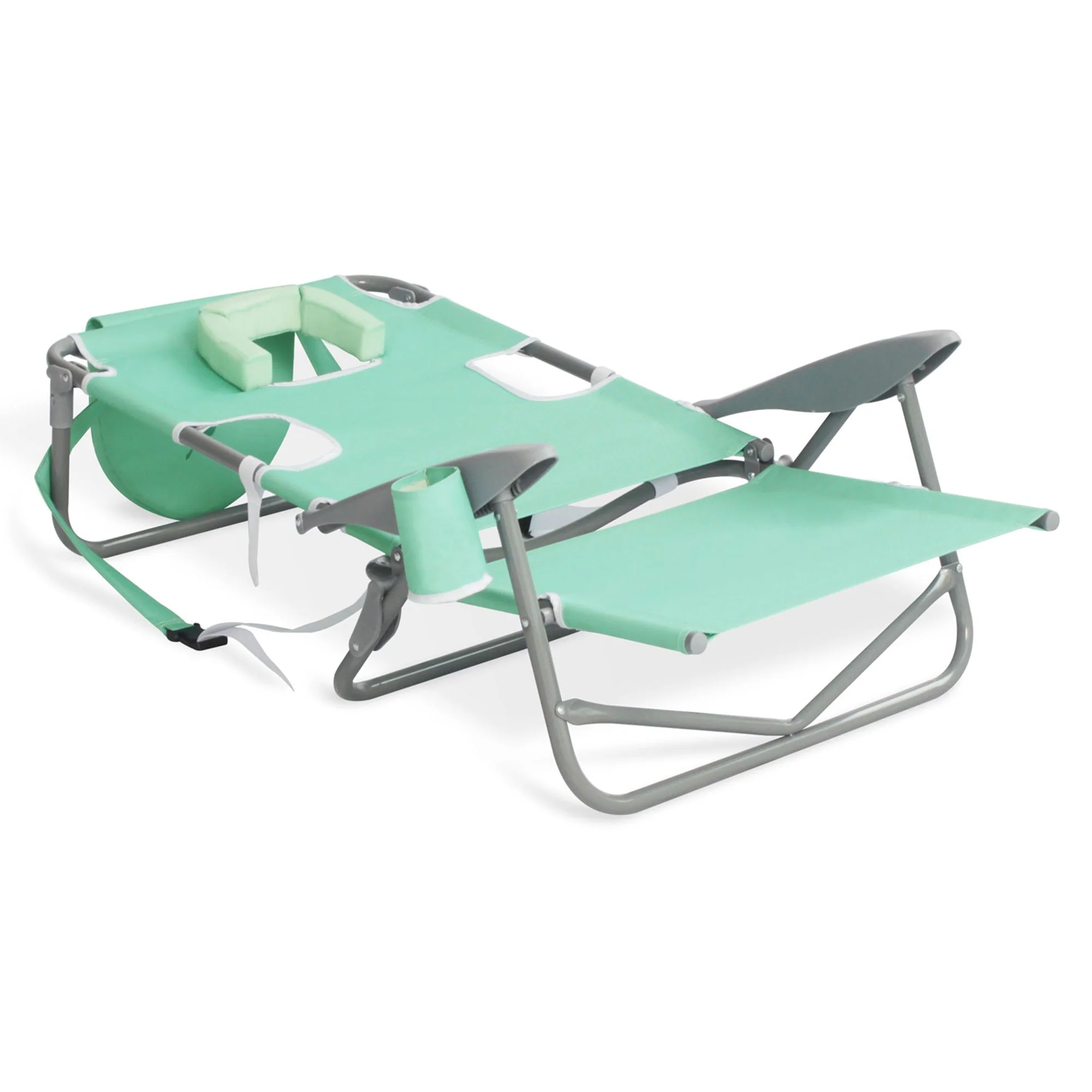 Ostrich On-Your-Back Outdoor Reclining Beach Lounge Pool Chair, Teal, 3 Pack - Image 8