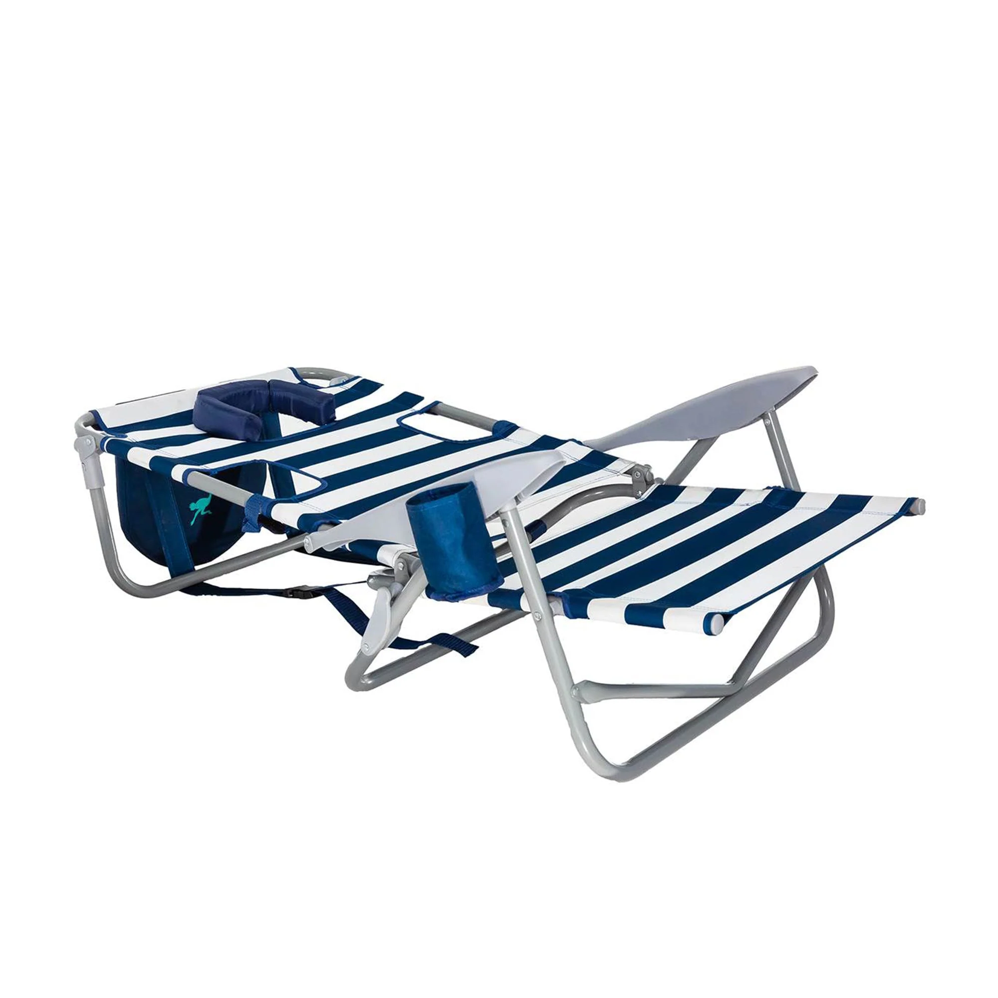 Ostrich On Your Back Sand Chair and On Your Back Sand Beach Chair, Striped Blue - Image 11