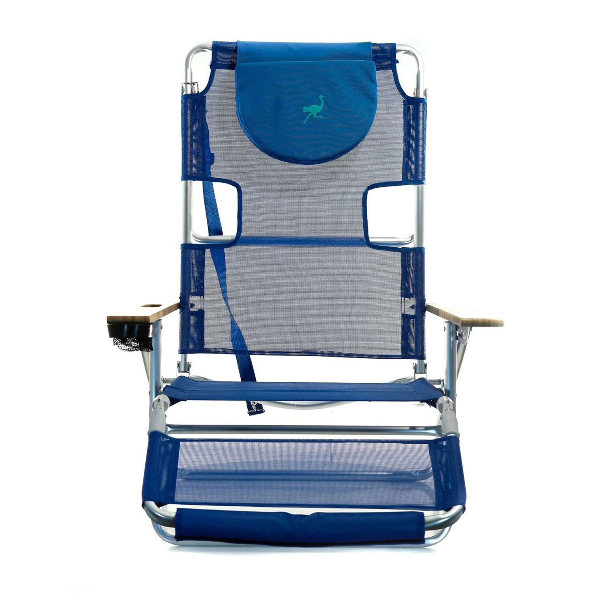 Ostrich The Original 3N1 Lightweight Beach Lounge Chair with Footrest, Blue - Image 9