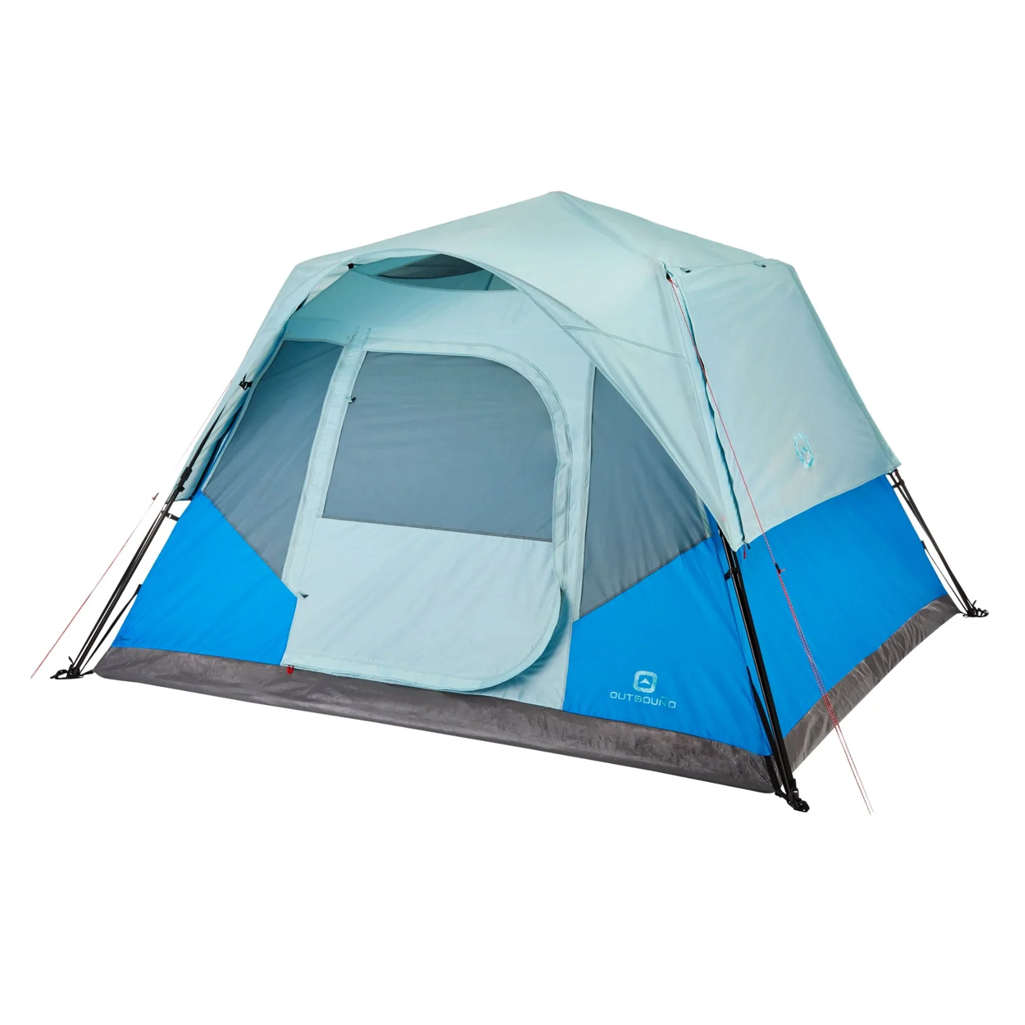 Outbound QuickCamp 6 Person 3 Season Cabin Tent with Rainfly and Carry Bag, Blue - Image 6