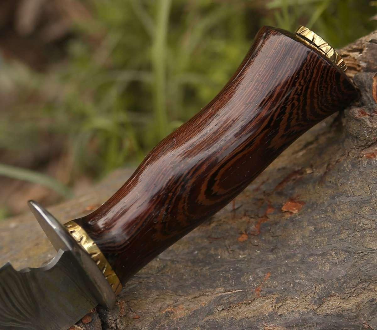 Panther Hunting Knife with Exotic Wenge Wood Handle - Image 5