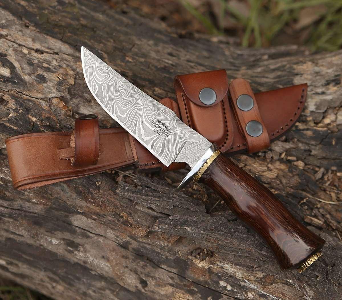 Panther Hunting Knife with Exotic Wenge Wood Handle - Image 9