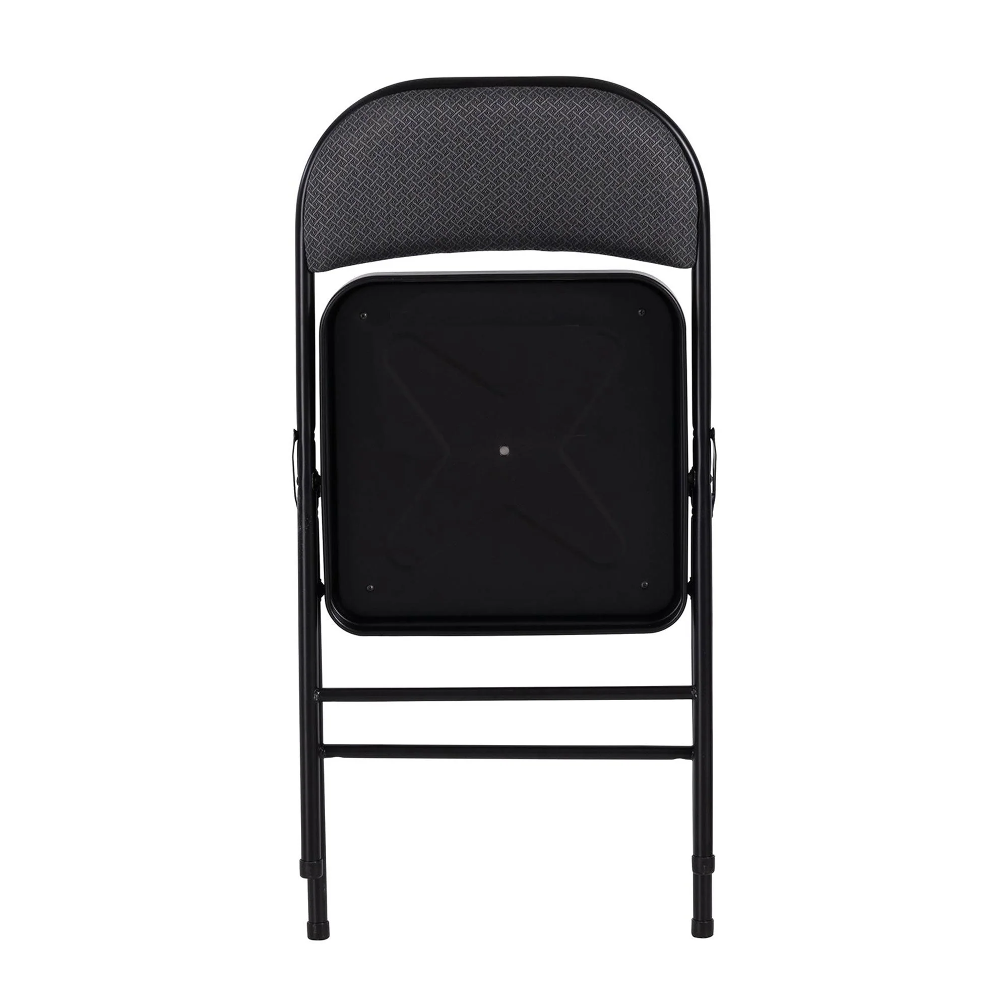 Peakform Folding Vinyl Padded Chair with Comfortable Seat Cushion, 4 Pack, Black - Image 9