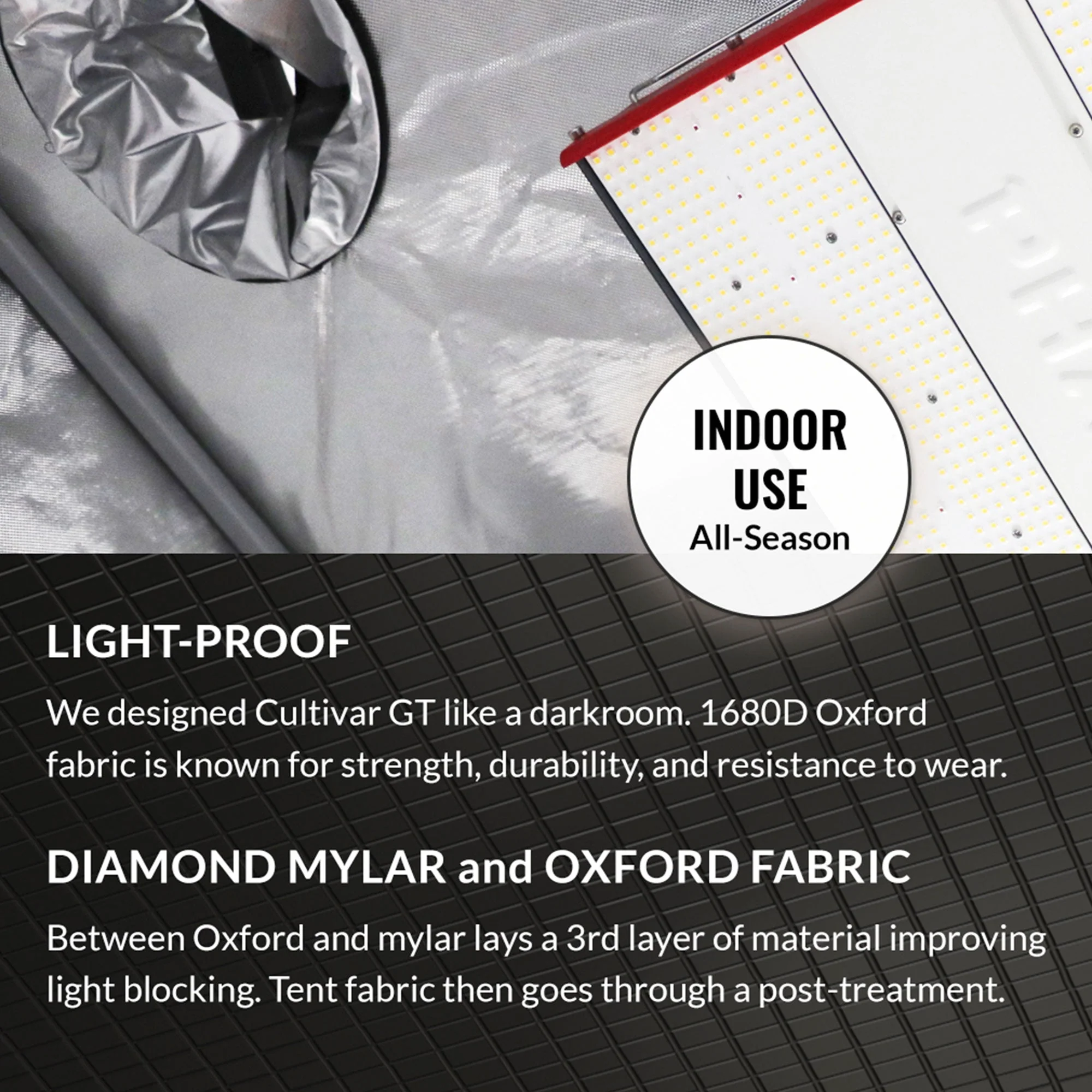 PHANTOM Cultivar GT55 5 x 5’ All Steel Design Grow Tent with 200 Pound Capacity - Image 9