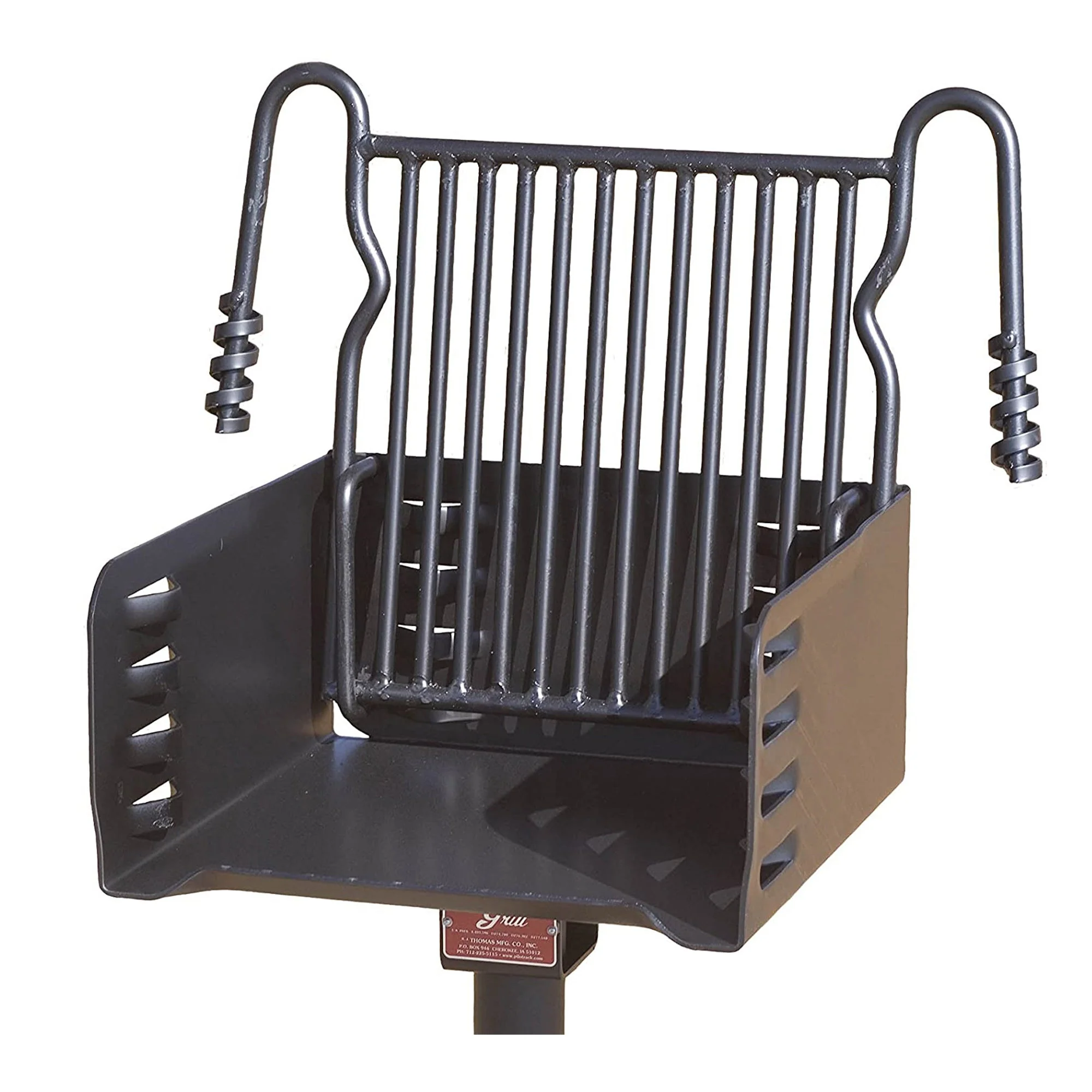 Pilot Rock Park Style Steel Outdoor BBQ Charcoal Grill and Post, Black (3 Pack) - Image 10