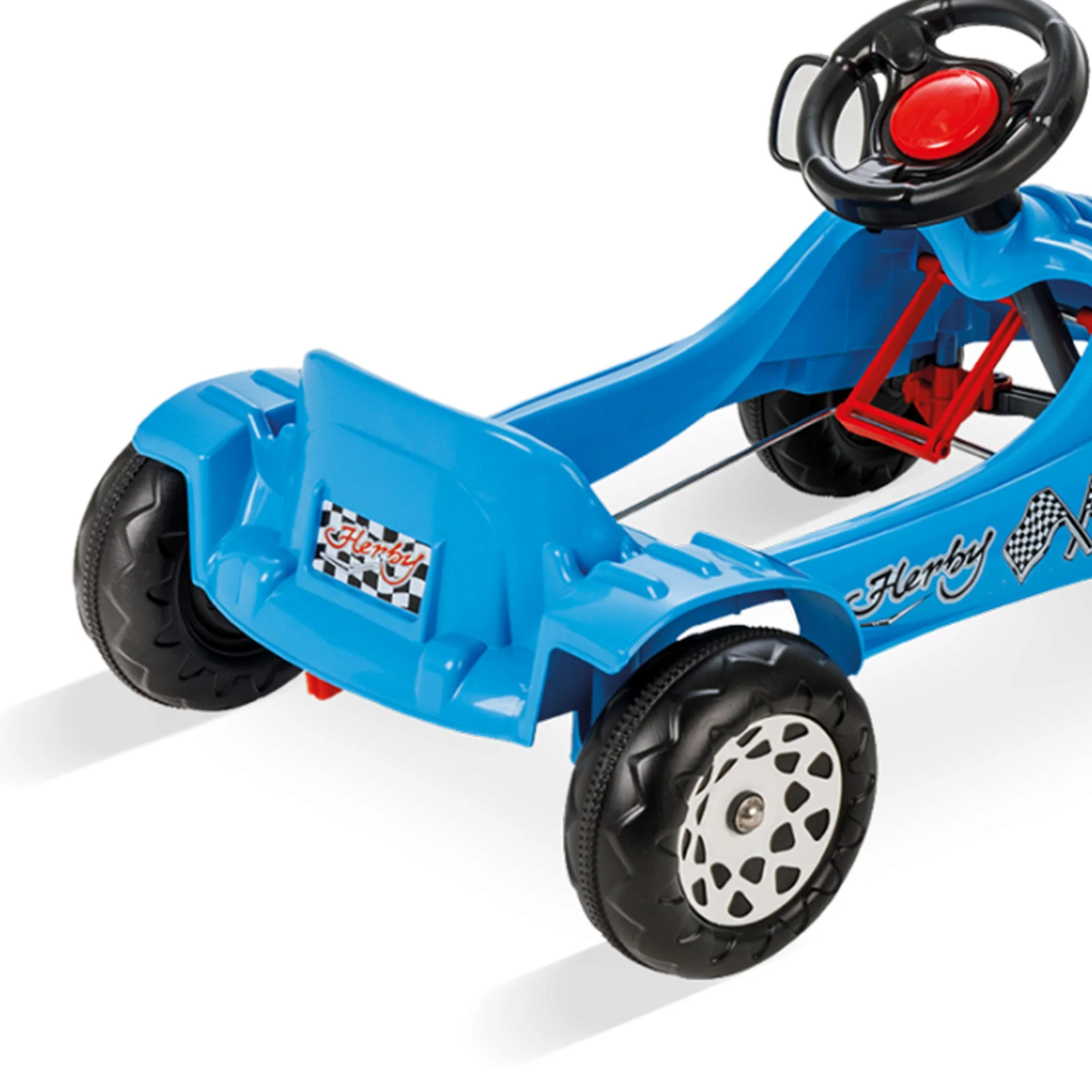 Pilsan 07 302B Herby Pedal Car w/ Moving Mirrors and Horn for Ages 3 & Up, Blue - Image 4