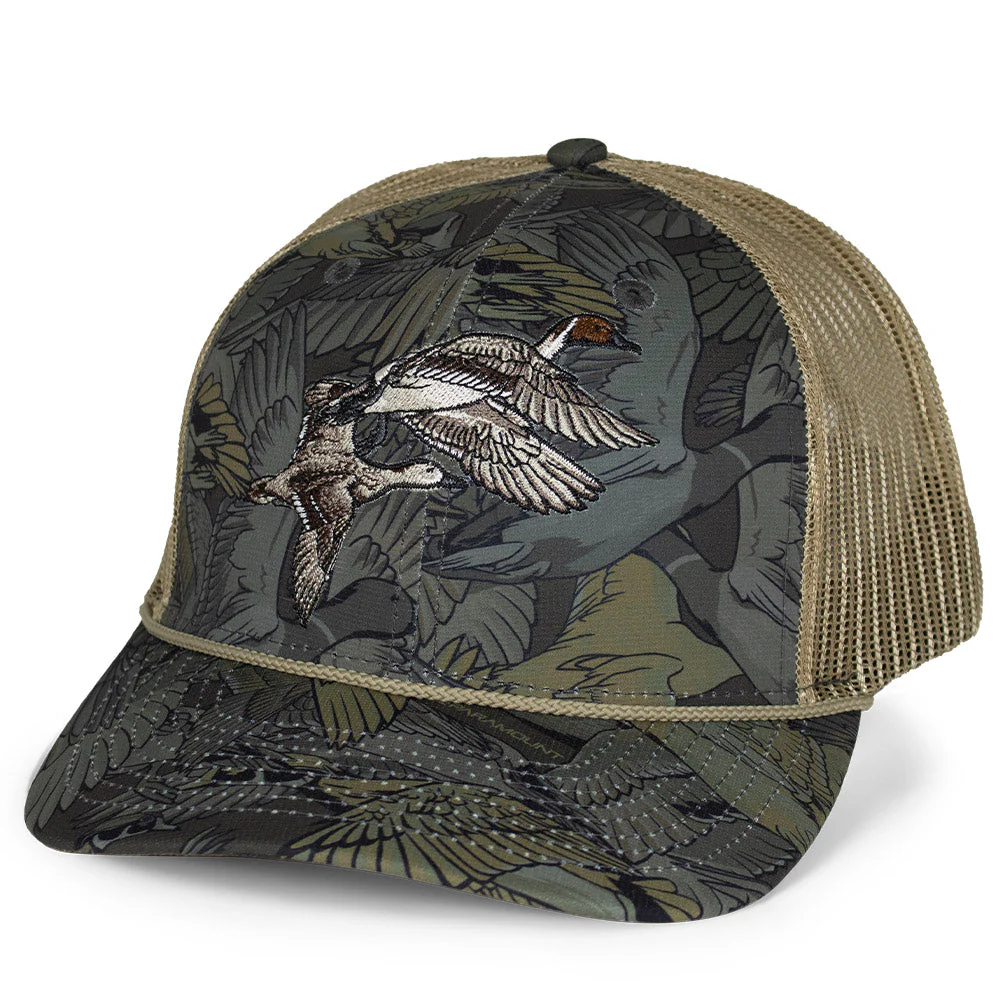 Pintail Pair Duck Hat Waterfowl Print 6-Panel Rope Cap - Image 7