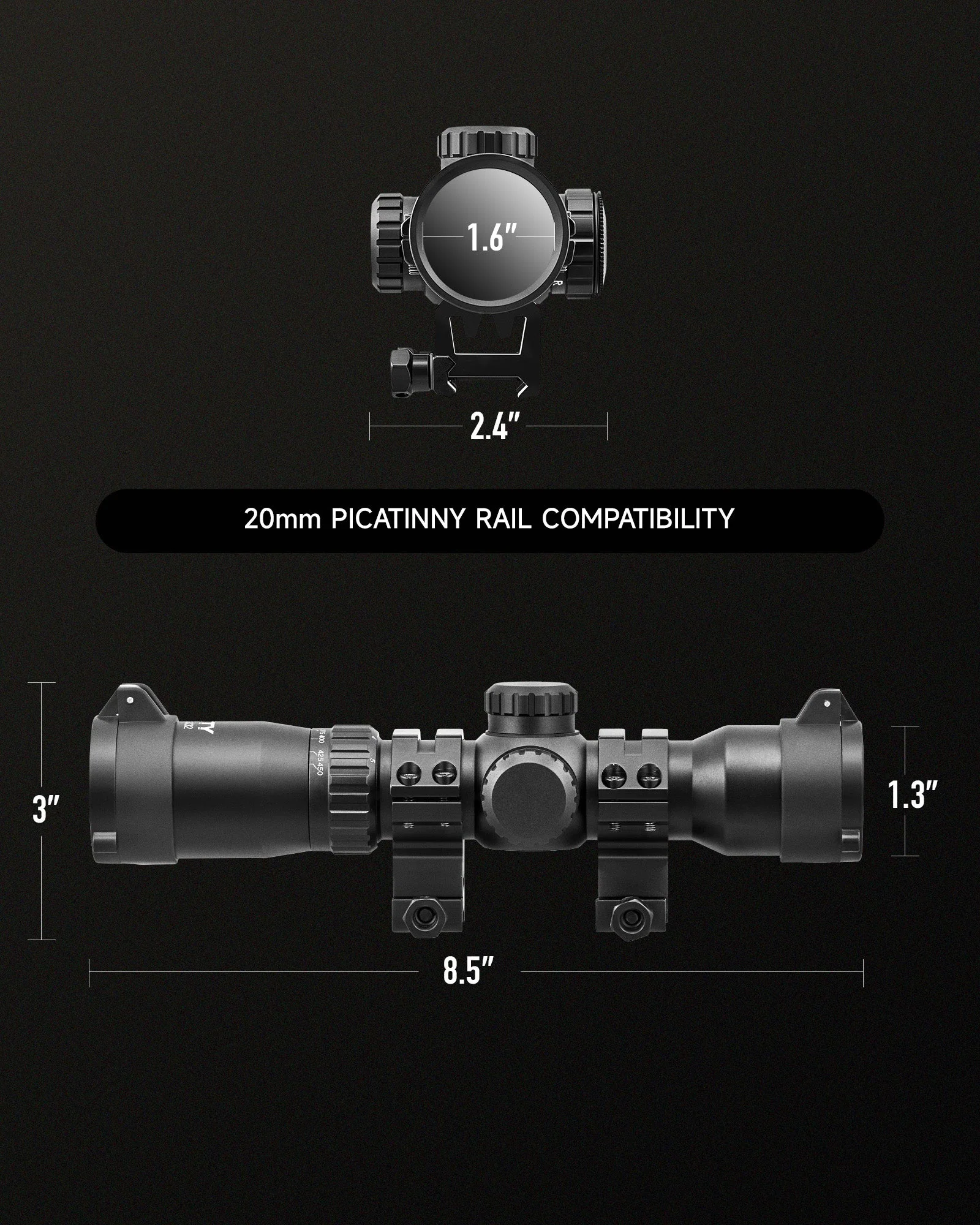 Pinty 1.5-4.5x32 Crossbow Optics SFP Hunting Scope - Image 9