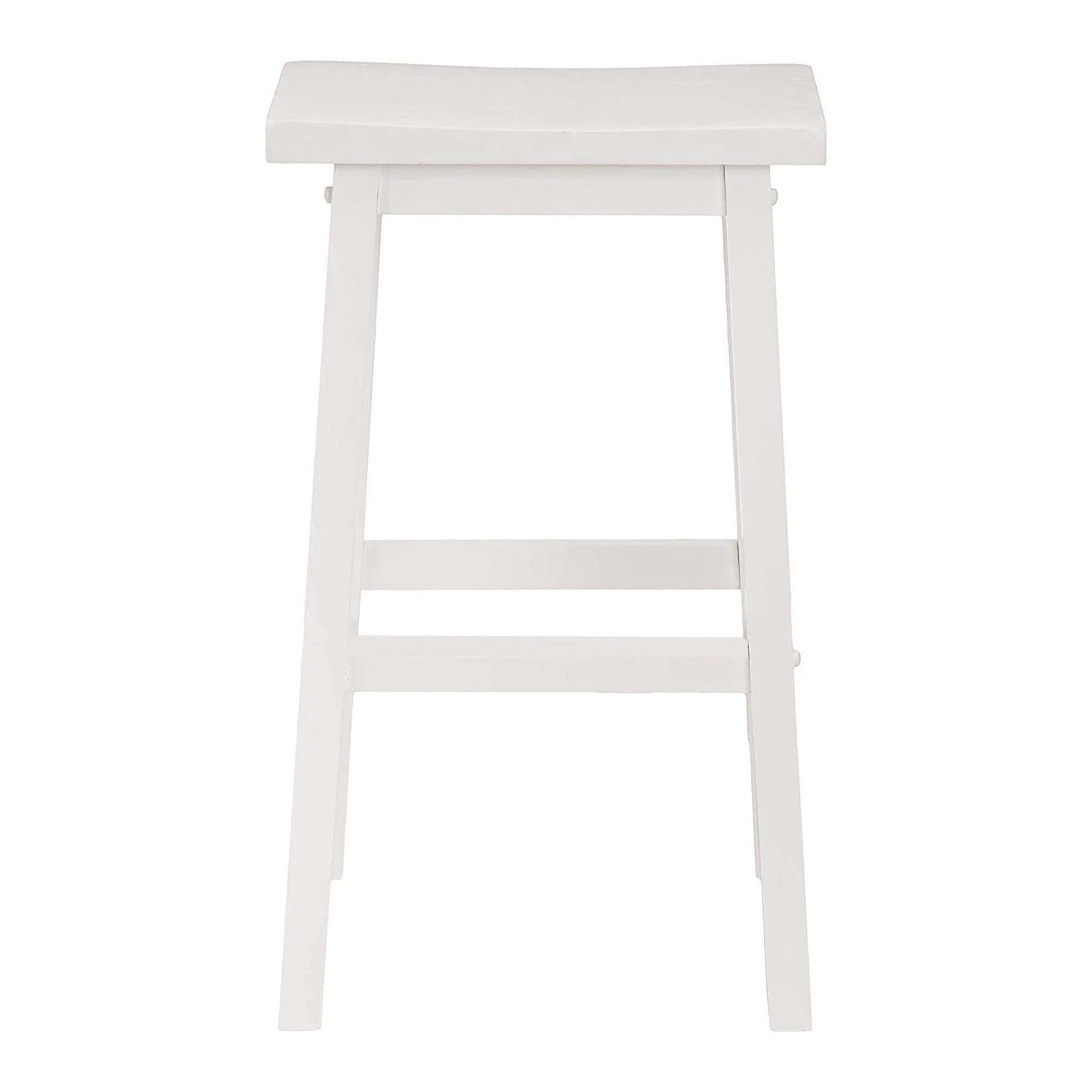 PJ Wood Classic 29 Inch Saddle Seat Kitchen Bar Counter Stool, White (10 Pack) - Image 3