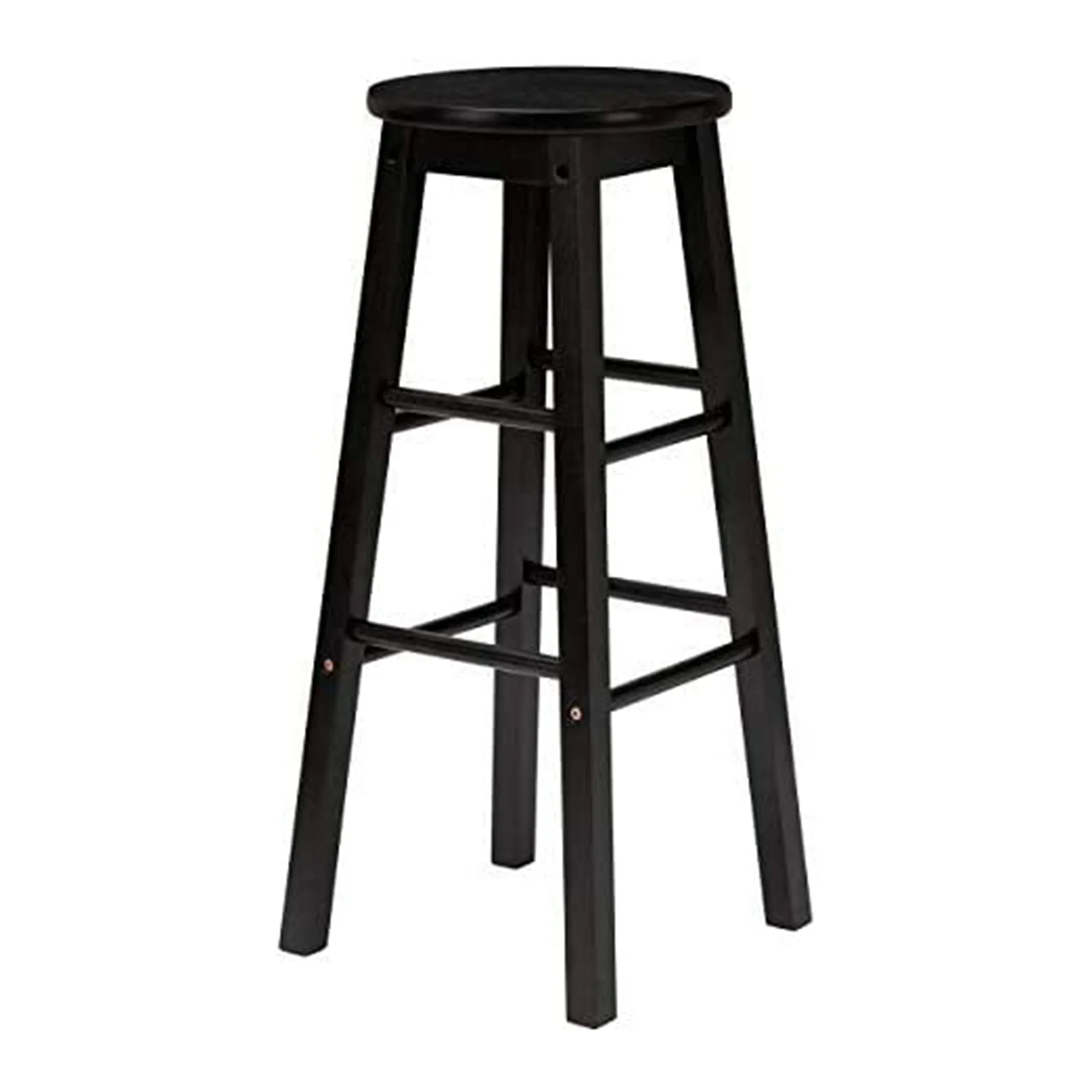PJ Wood Classic Round Seat 24 Inch Kitchen and Counter Stools, Black (10 Pack) - Image 3