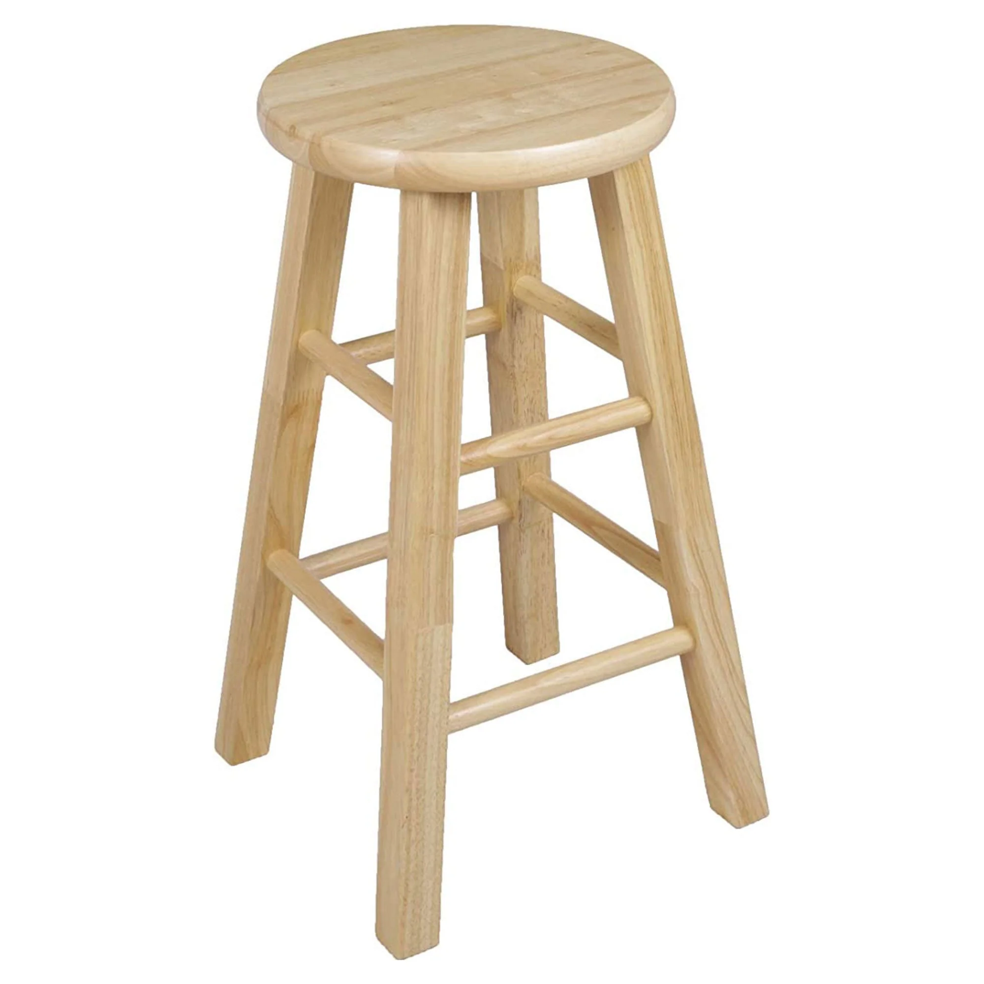 PJ Wood Classic Round Seat 24" Tall Kitchen Counter Stools, Natural (Set of 10) - Image 3