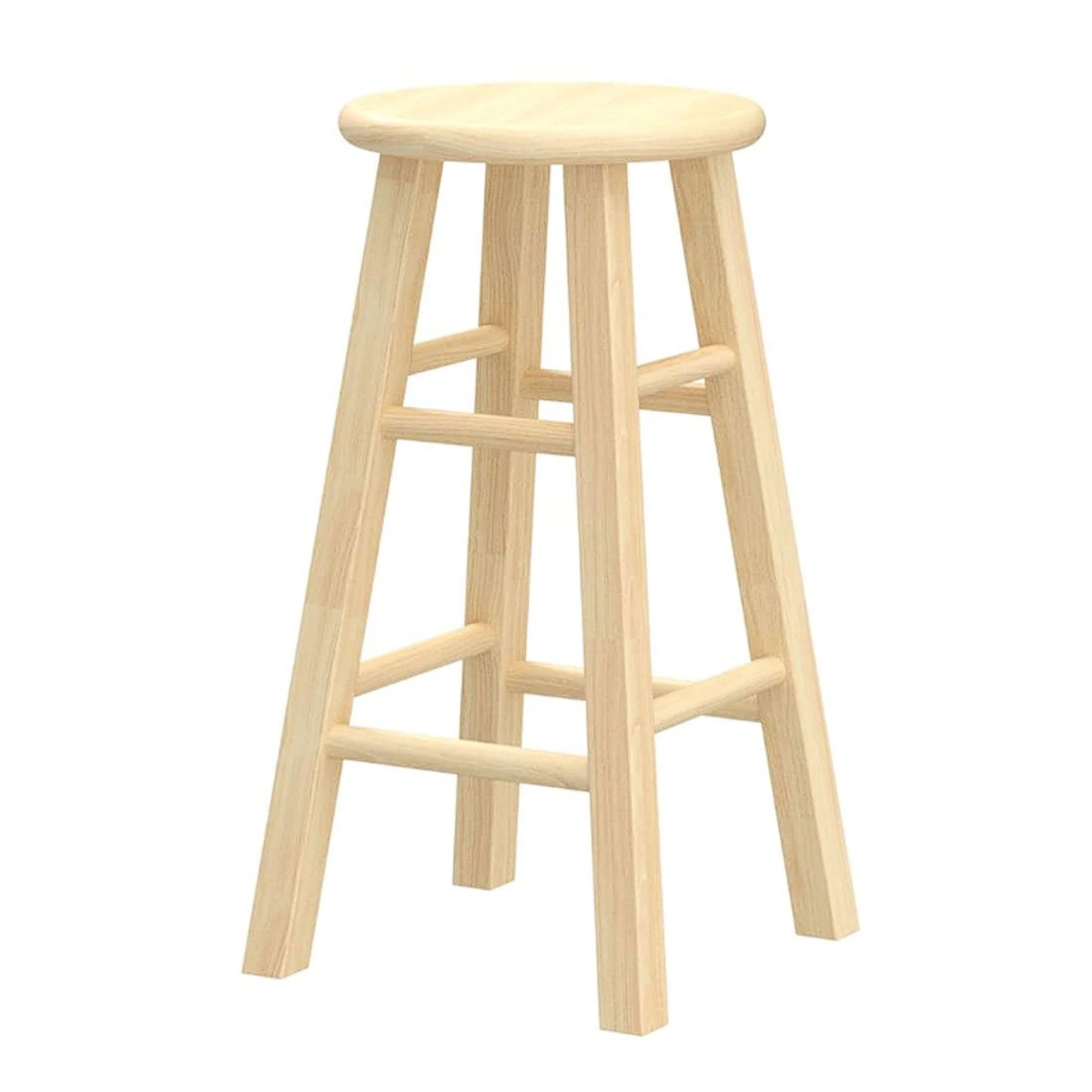 PJ Wood Classic Round Seat 24" Tall Kitchen Counter Stools, Natural (Set of 10) - Image 4