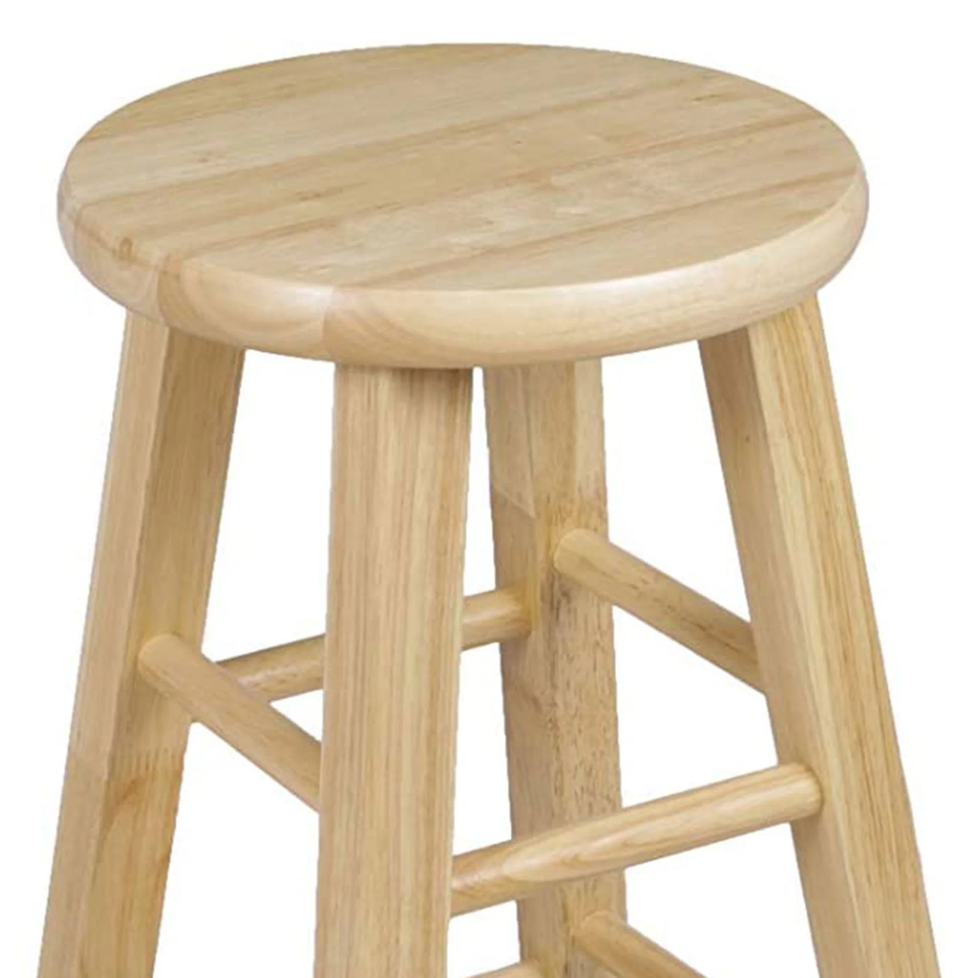 PJ Wood Classic Round Seat 24" Tall Kitchen Counter Stools, Natural (Set of 10) - Image 6