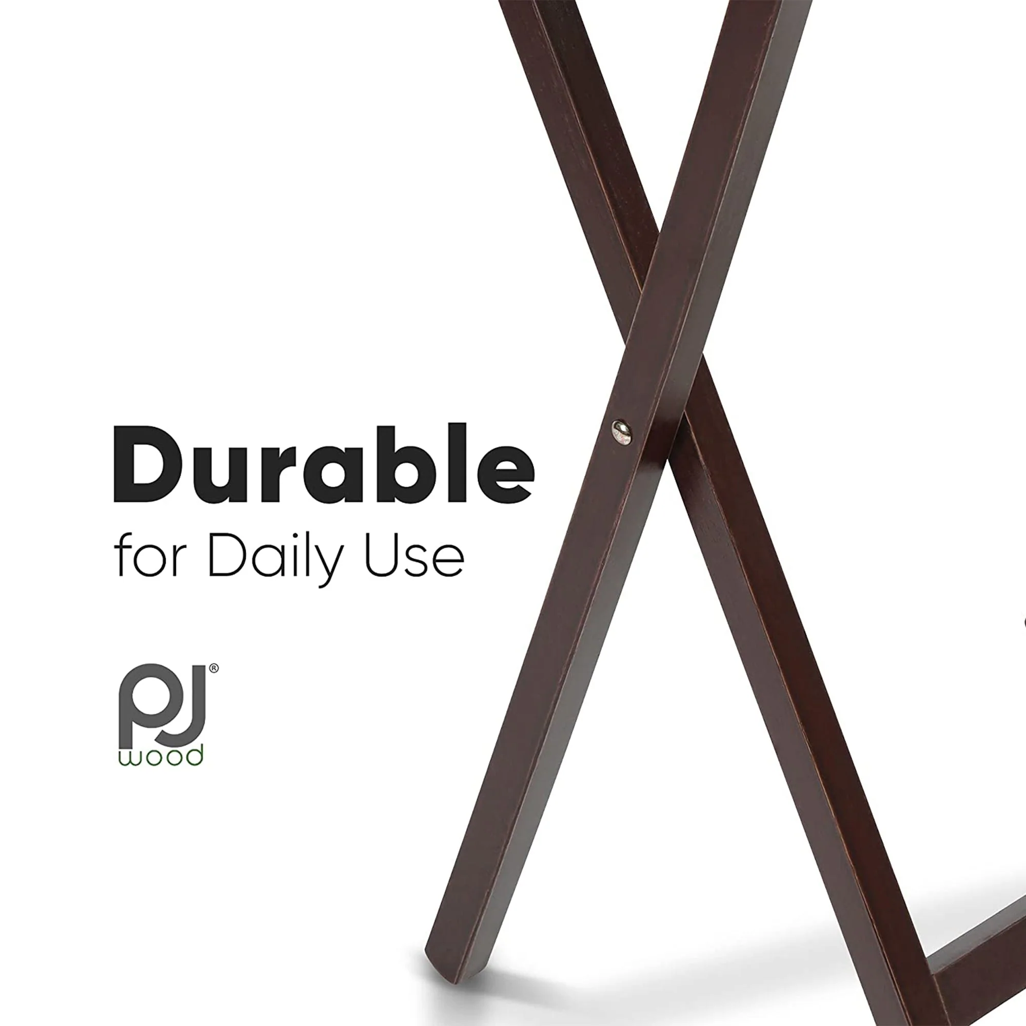 PJ Wood Portable Folding TV Snack Tray Table Desk Stand, Espresso (10 Pack) - Image 5