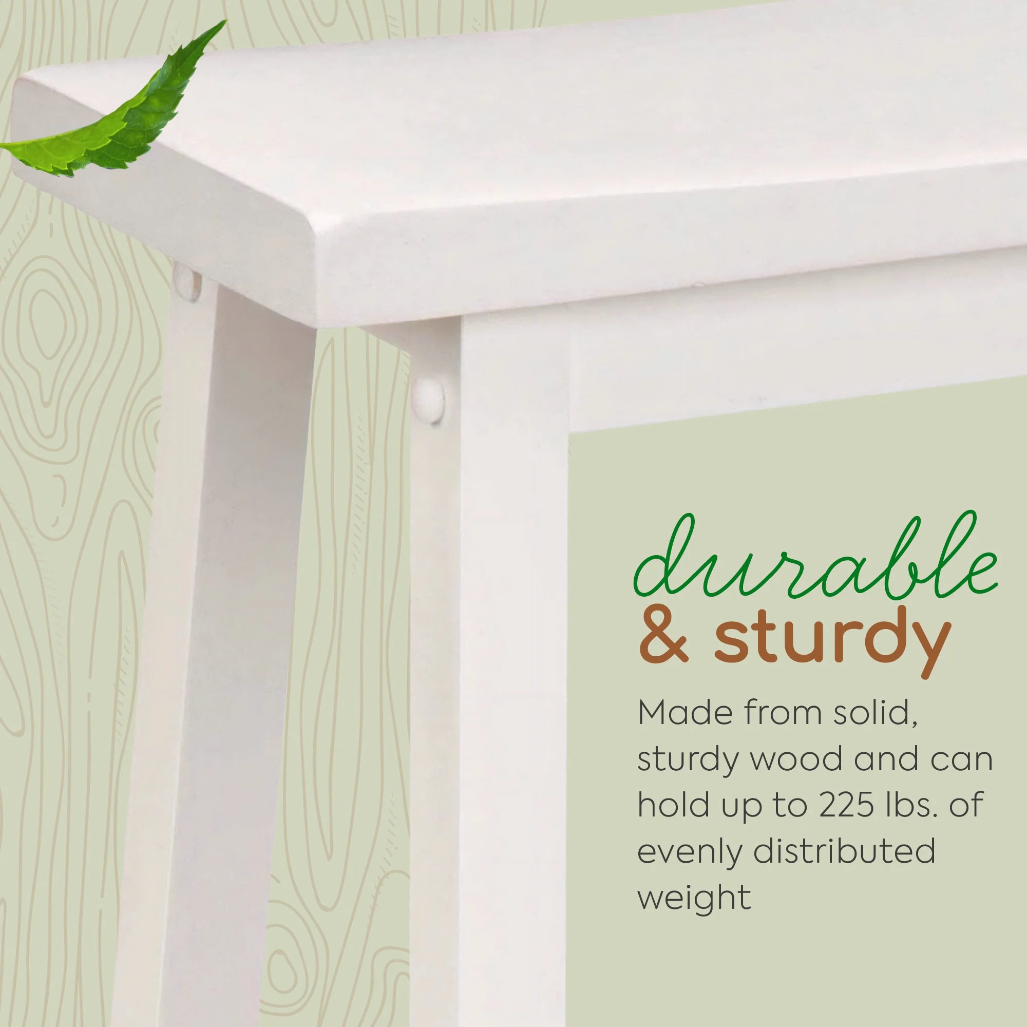 PJ Wood Saddle-Seat 29 Inch Kitchen, Table, & Bar Counter Stool, White, Set of 2 - Image 4