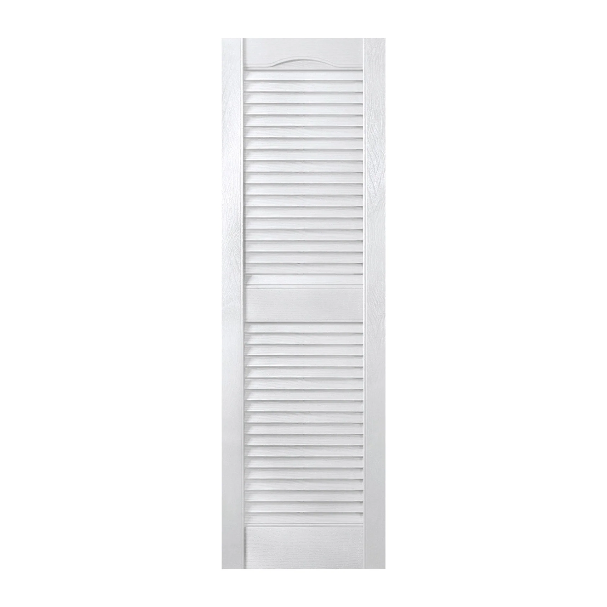 Plastic Development Group 14 x 43 Inch Vinyl Louvered Shutters, 4 Pack, White - Image 2