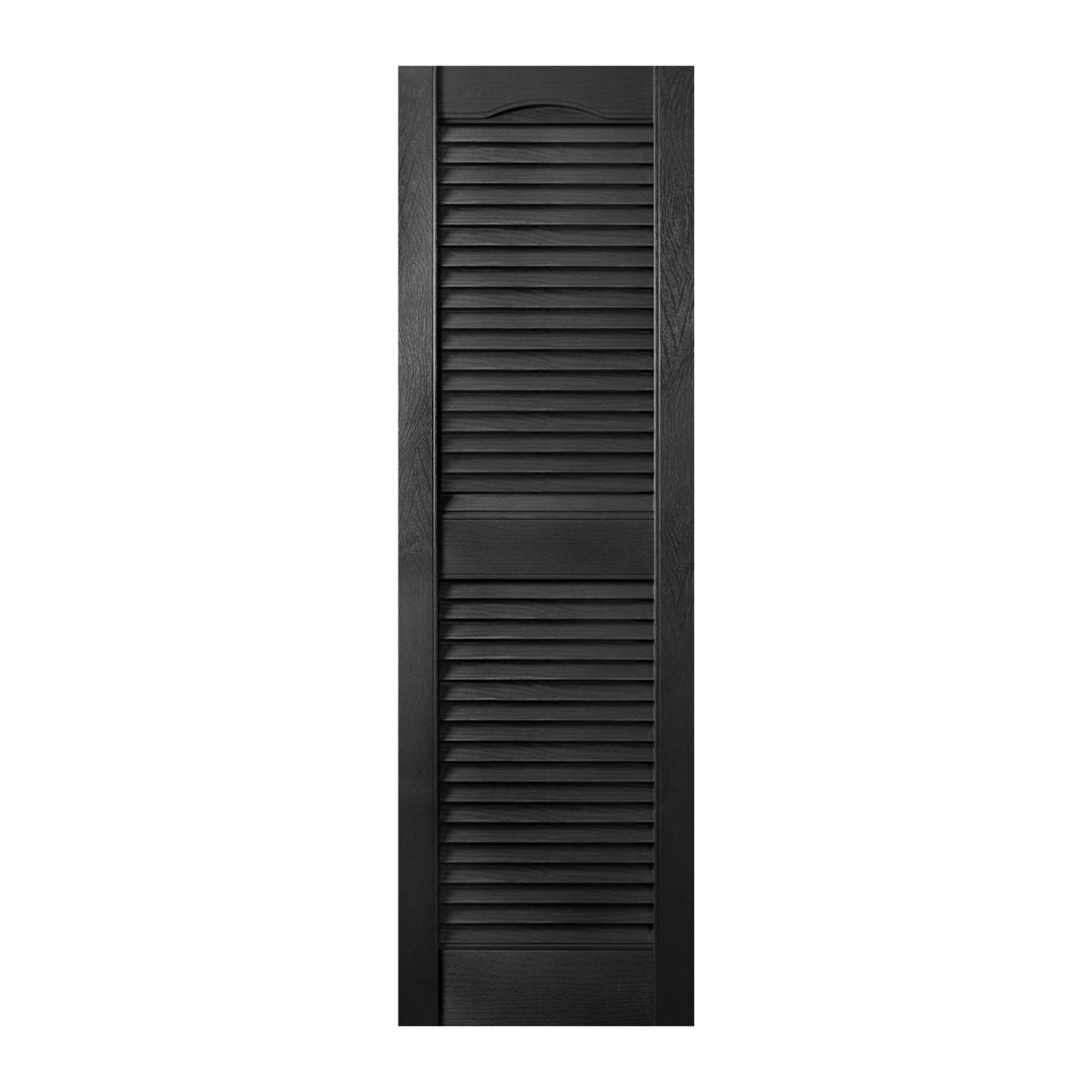 Plastic Development Group 14x71" Exterior Vinyl Louvered Shutters, 4 Pack, Black - Image 2