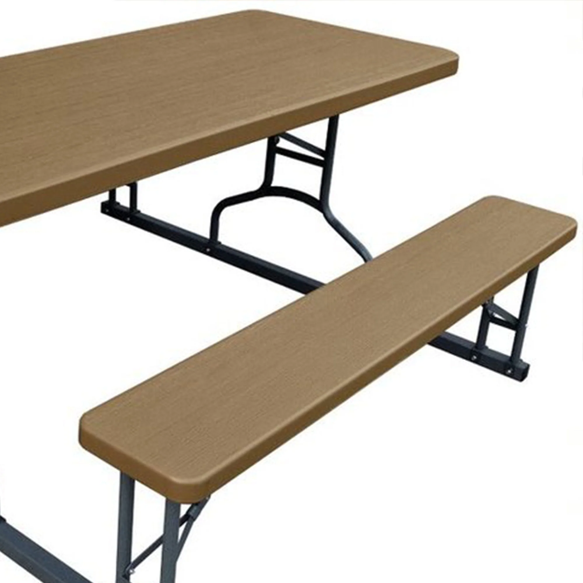 Plastic Development Group 6 Foot Picnic Table for Indoor and Outdoor Use, Brown - Image 6