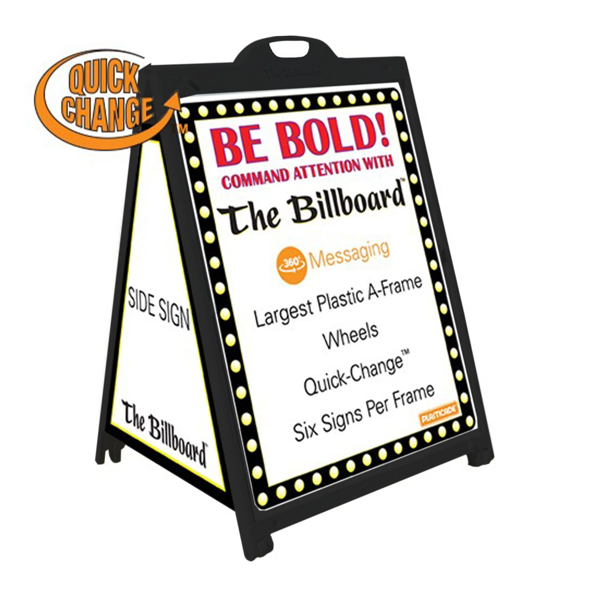 Plasticade The Billboard Large Outdoor Plastic Sign Frame with Handle, Black - Image 2
