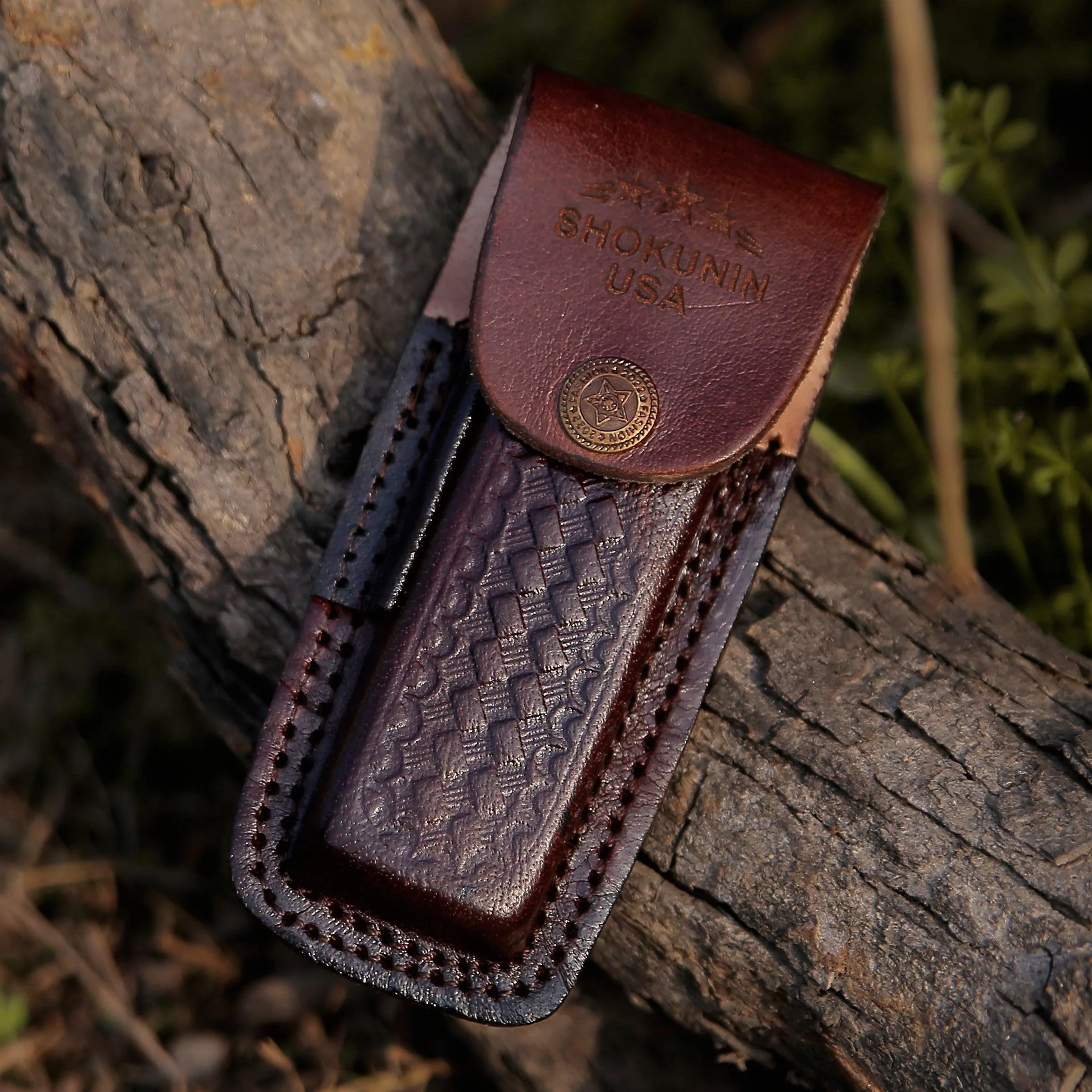 Pocket Knife with Exotic Bull Horn Handle & Sheath Personalized - Image 8