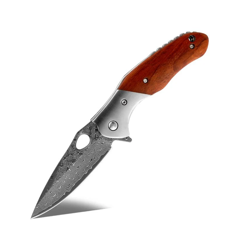 Polar VG-10 Damascus Pocket Knife – Sandalwood Handle