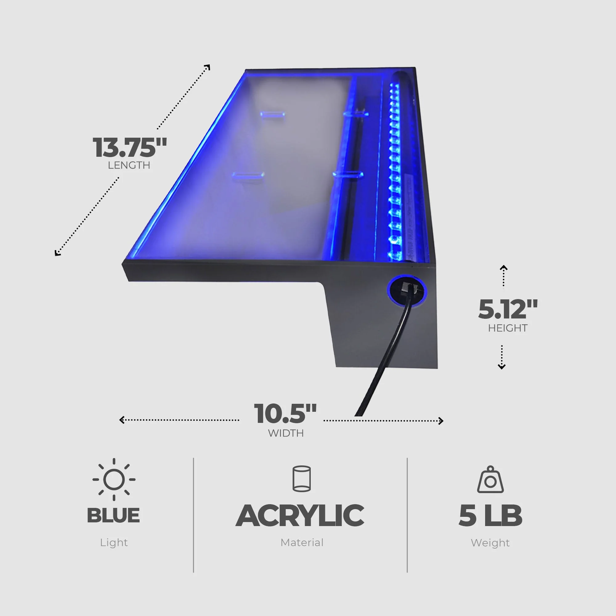 Pondmaster LED Lighted Waterfall 12 inch Spillway for Gardens or Pools, Blue - Image 7