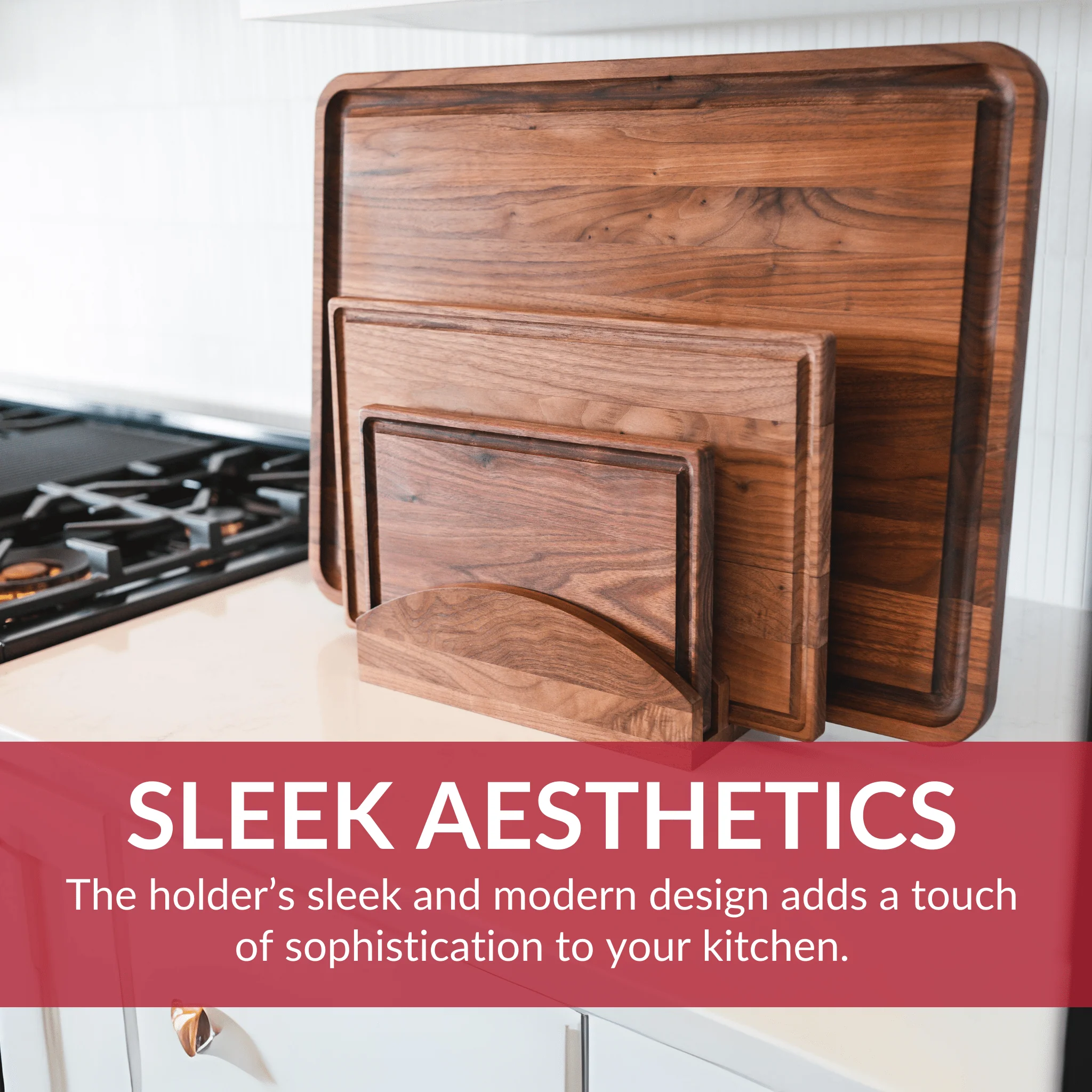 Premium Walnut Cutting Board Holder - Sturdy & Stylish - Image 7