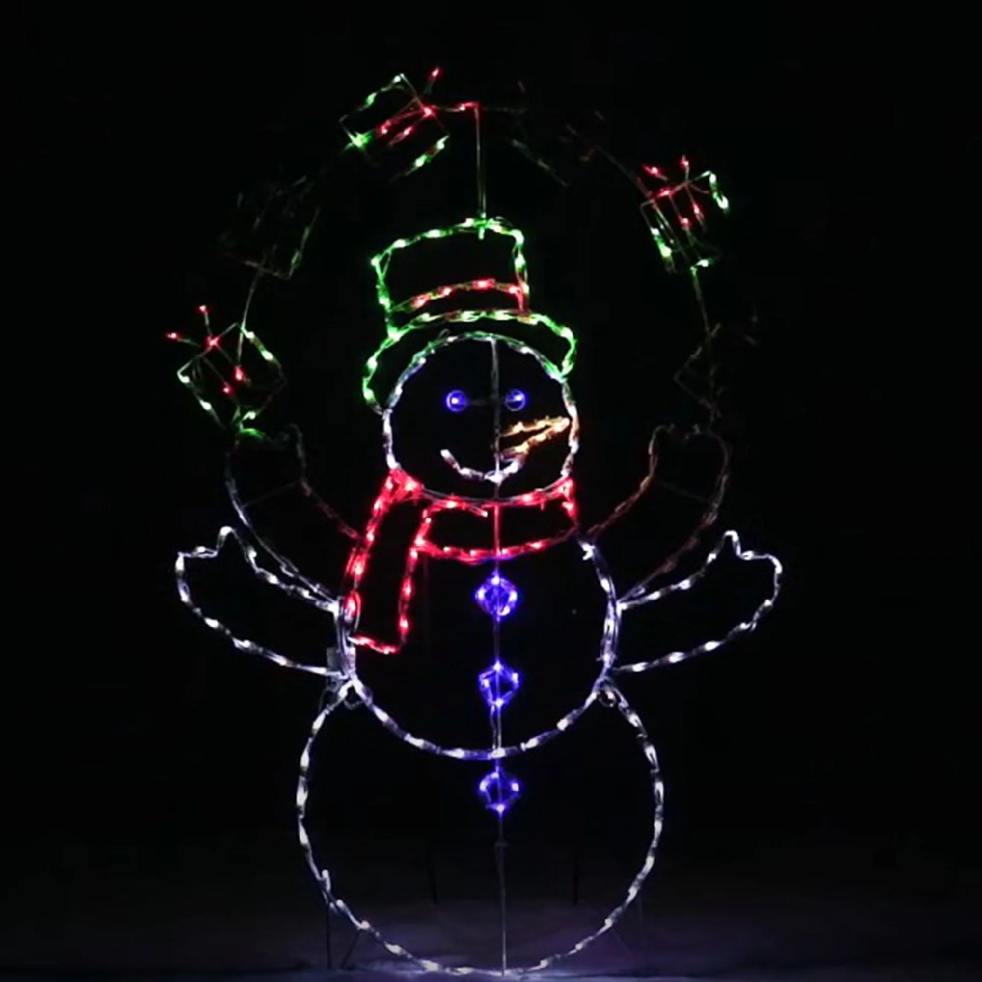 ProductWorks 60" Pro-Line LED Animation Juggling Snowman Christmas Yard Decor - Image 7