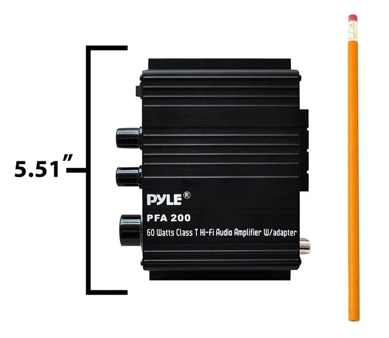 Pyle PCM20A Audio Power 60W HiFi Mini Amplifier Receiver Sound System w/ Adapter - Image 4