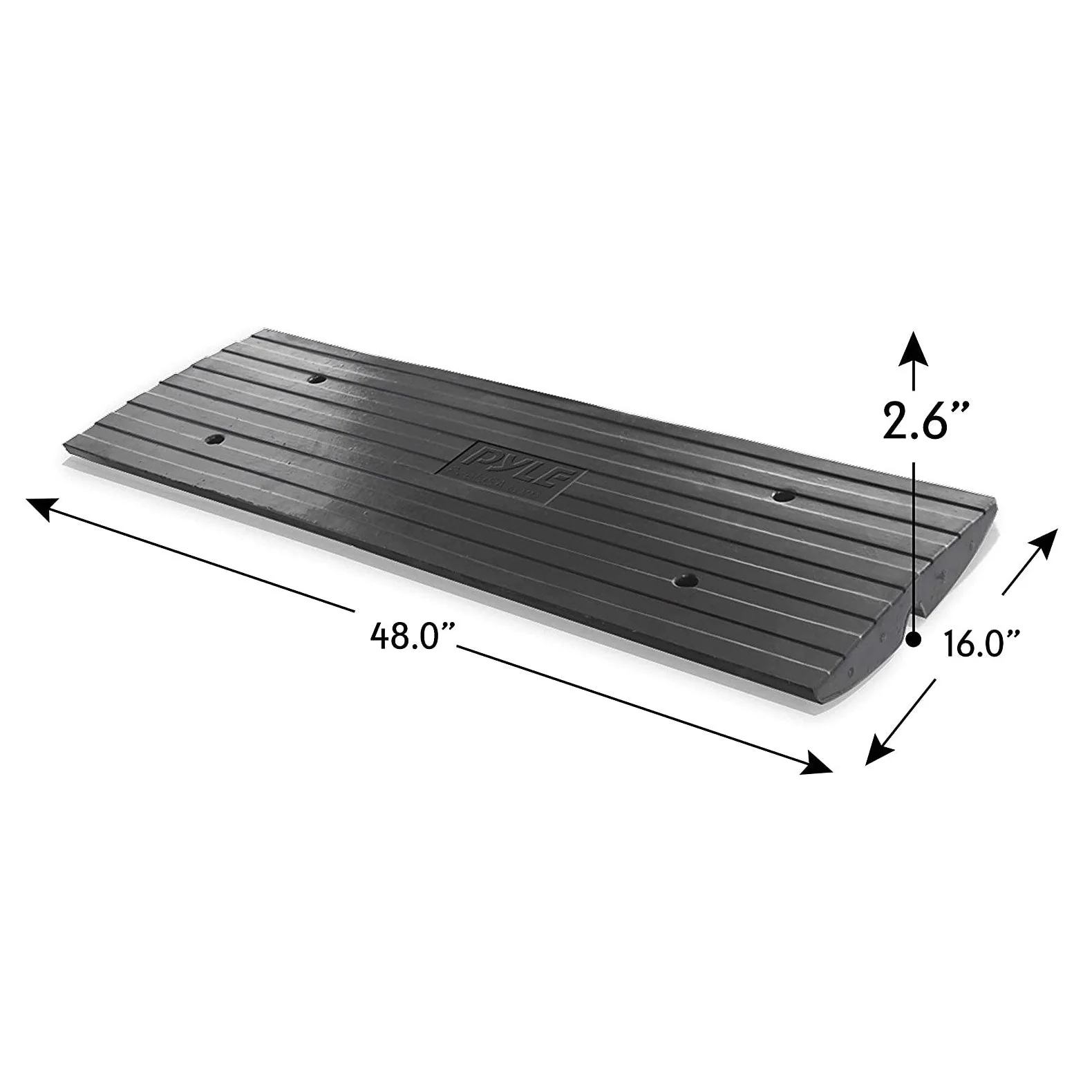 Pyle PCRBDR23 Rugged Rubber Curb Ramp Curbside Driveway Threshold Ramp (3 Pack) - Image 3
