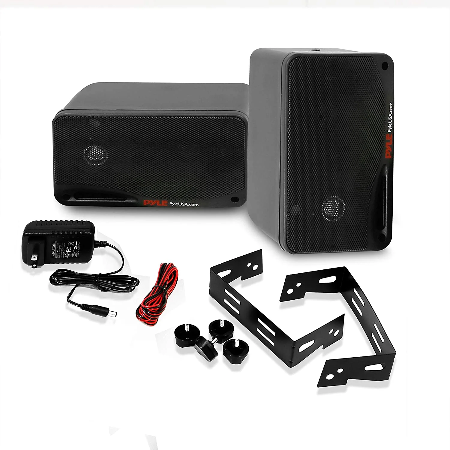 Pyle PDWR42BBT Bluetooth Indoor Outdoor 3.5" 200W Speaker System, Black (2 Pack) - Image 2