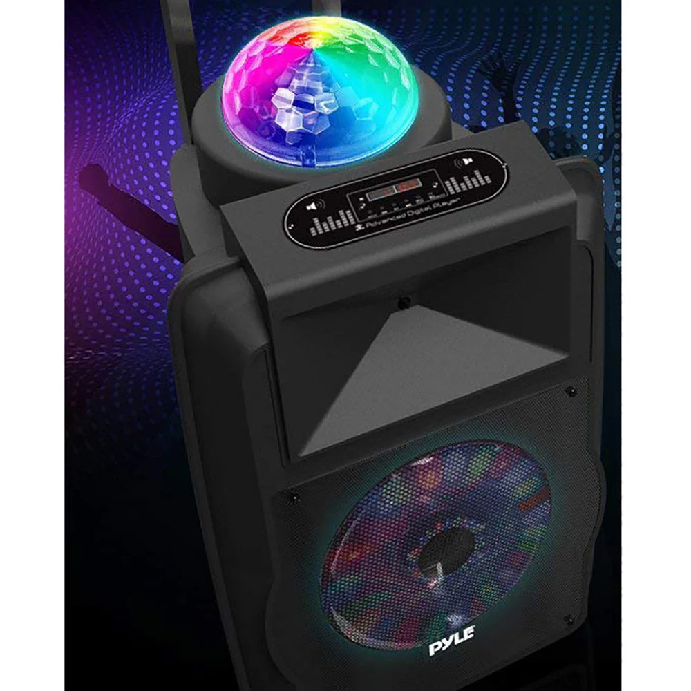 Pyle Portable 700W Outside Wireless Speaker DJ Karaoke Machine w/Fun LED Lights - Image 3