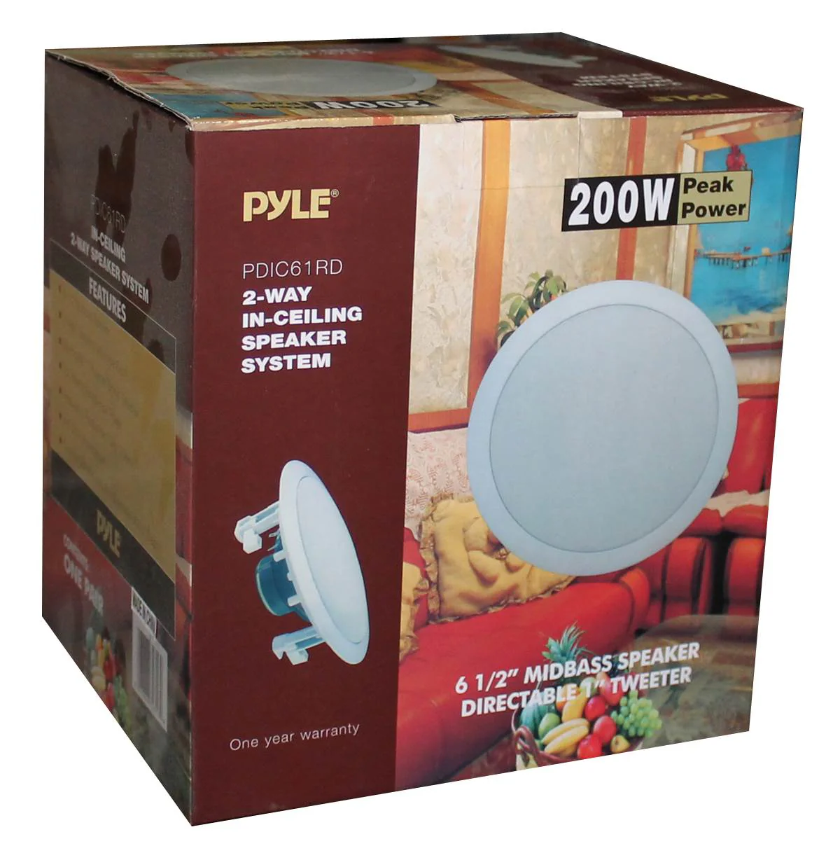 PYLE PRO PDIC61RD 6.5'' 200W 2-Way In-Ceiling/Wall Speaker System White (6 Pack) - Image 6