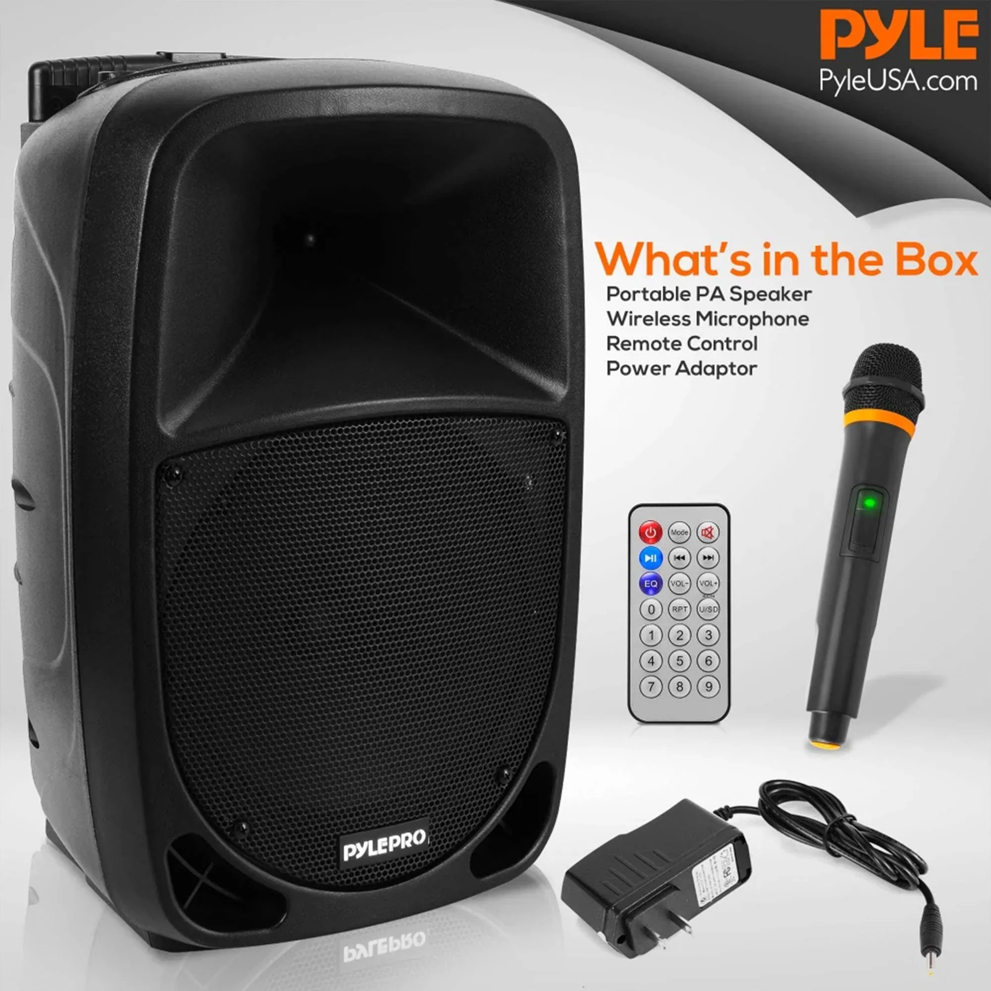 Pyle PSBT105A Bluetooth Portable Stereo Karaoke Speaker with Wireless Microphone - Image 7