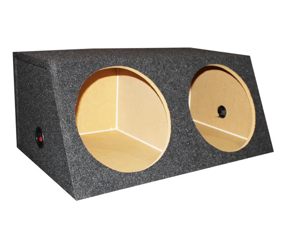 QPower QSMBASS12 Dual 12" Inch Sealed Angled Subwoofer Sub Box Speaker Enclosure - Image 6