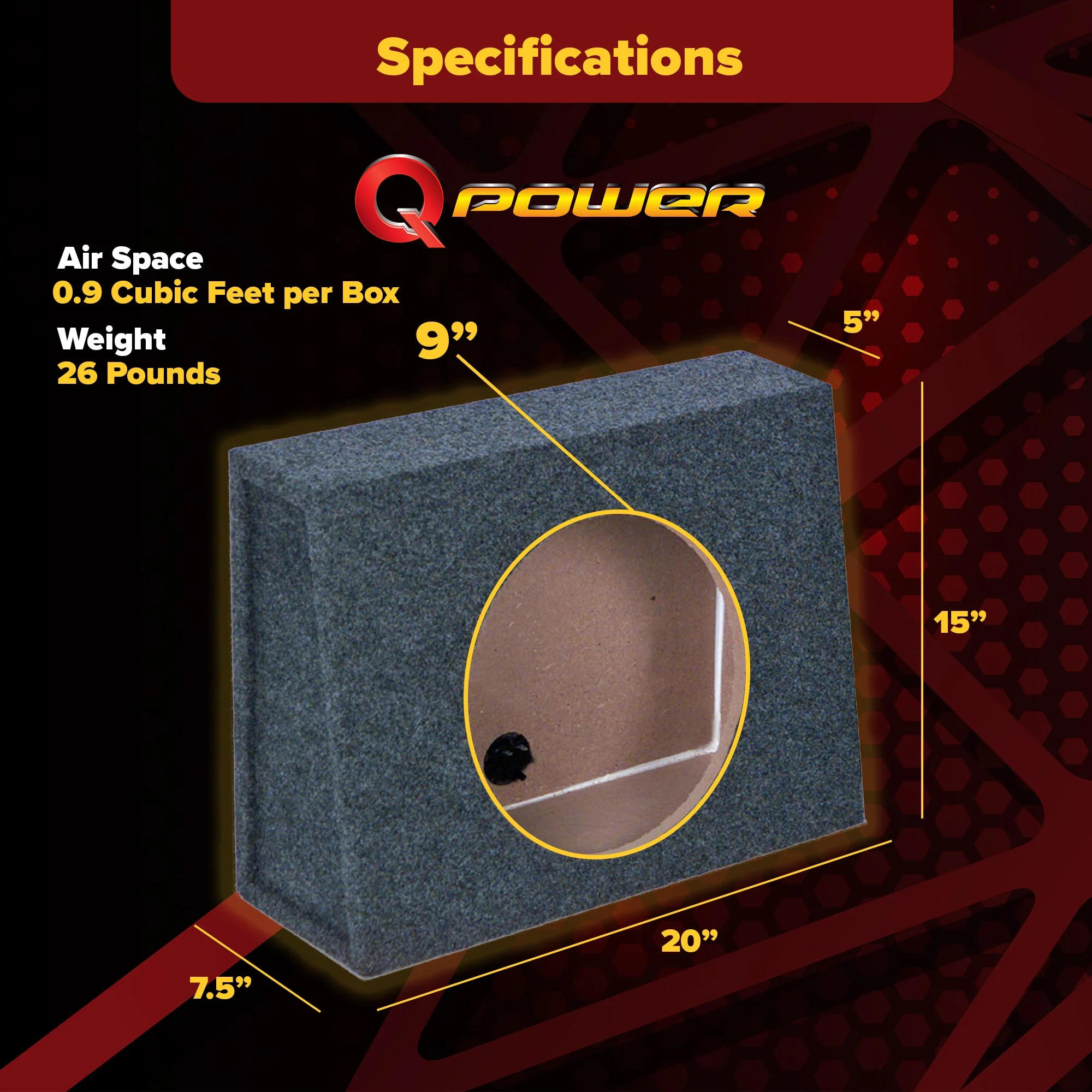 QPower QTW10 Single 10" Sealed Car Audio Subwoofer Sub Box Enclosures (2 Pack) - Image 3