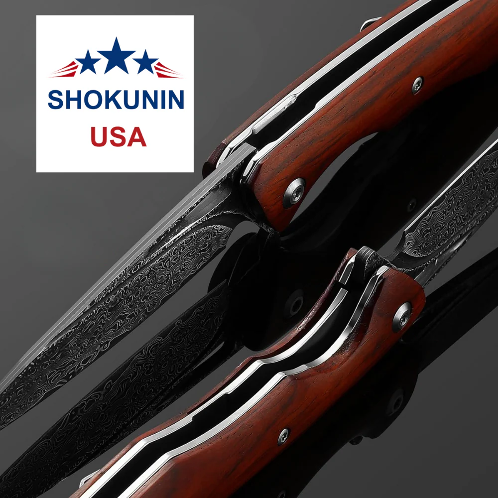 Quicksilver Handmade Japanese Damascus Pocket Knife with Exotic Red Sandalwood Handle - Image 3