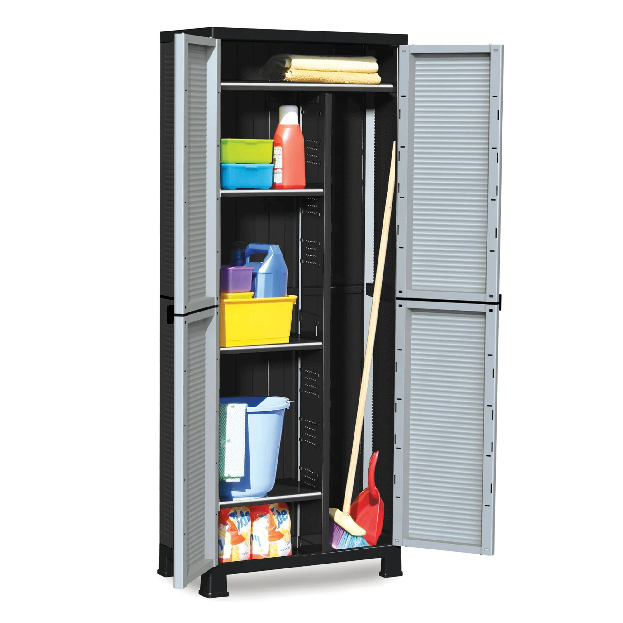 RAM Quality Products PRESTIGE 4 Shelf Adjustable Storage Utility Cabinet, Gray - Image 3
