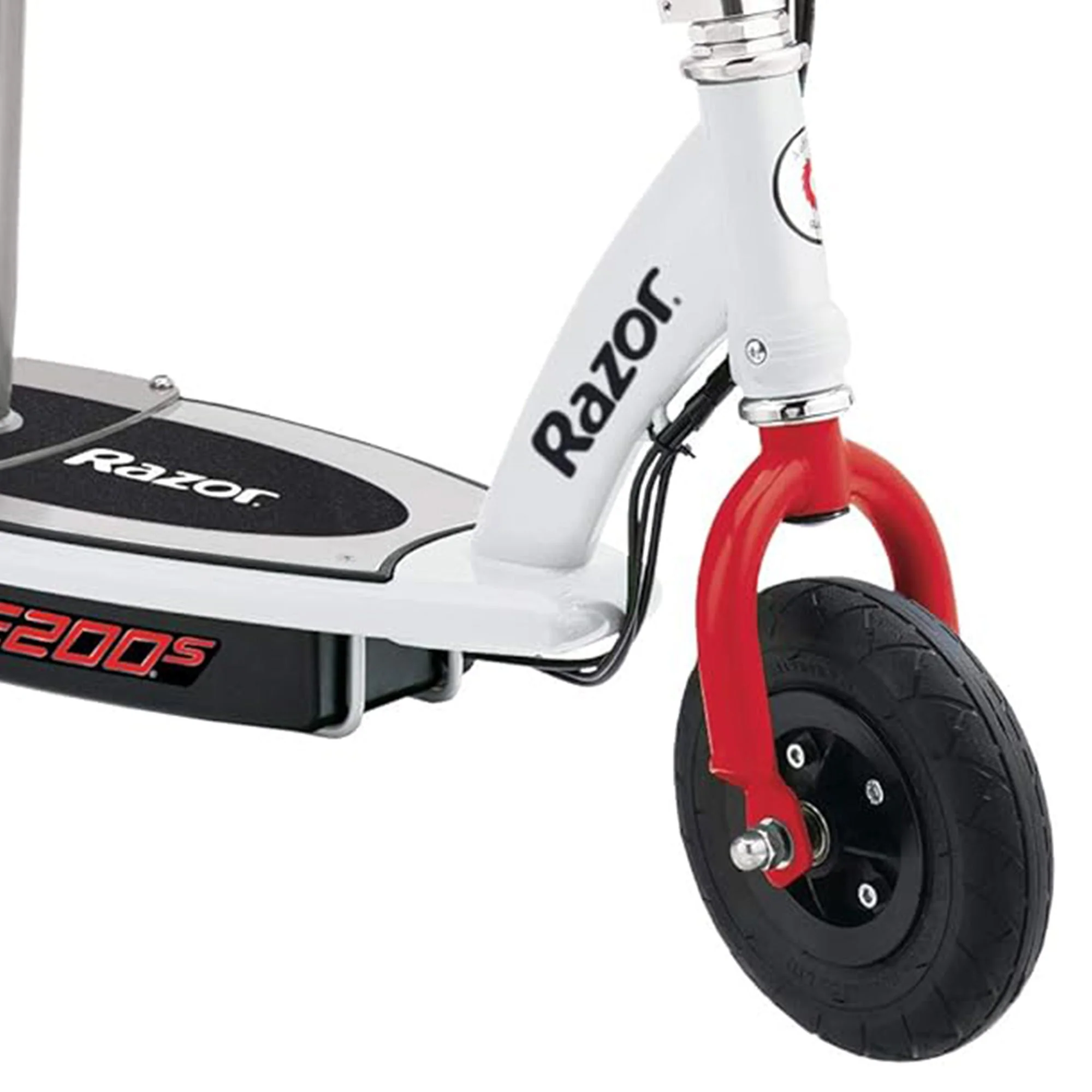 Razor E200S Seated Electric 12 MPH Scooter w/ Twist Grip Throttle & Brake, White - Image 9