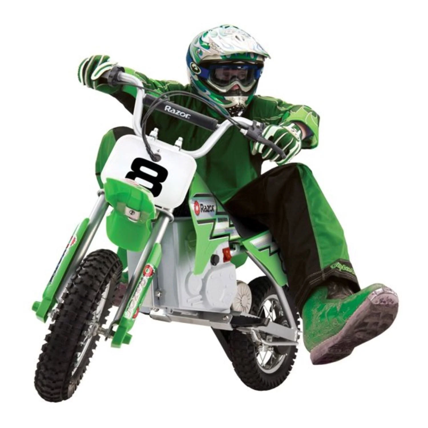 Razor MX400 Dirt Rocket 24V Electric Motorcycle Dirt Bikes, 1 Black & 1 Green - Image 2