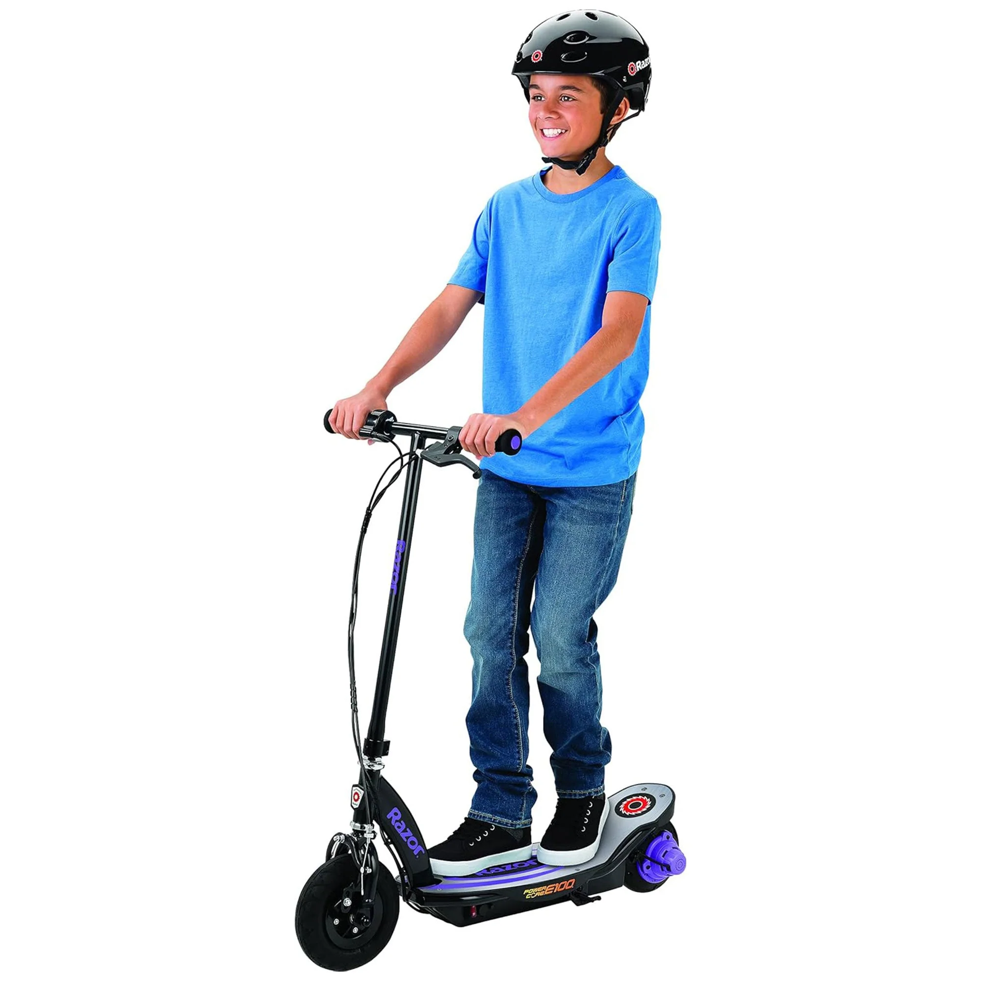 Razor Power Core E100 Electric Scooter with Aluminum Deck and Hand Brake, Purple - Image 7