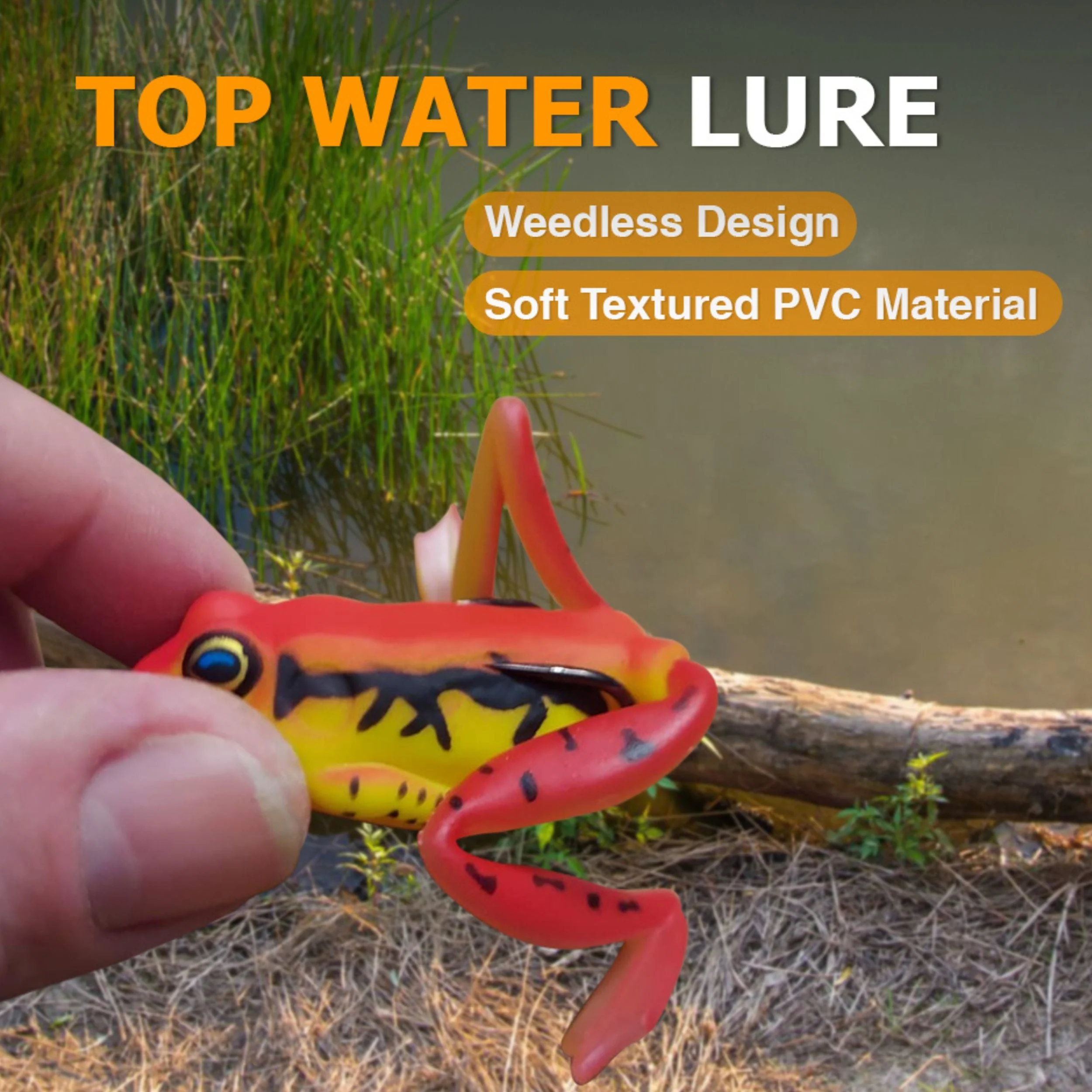 Reaction Tackle 2.25" Hollow Body Frogs with Swimming Legs (2-Pack) - Image 3