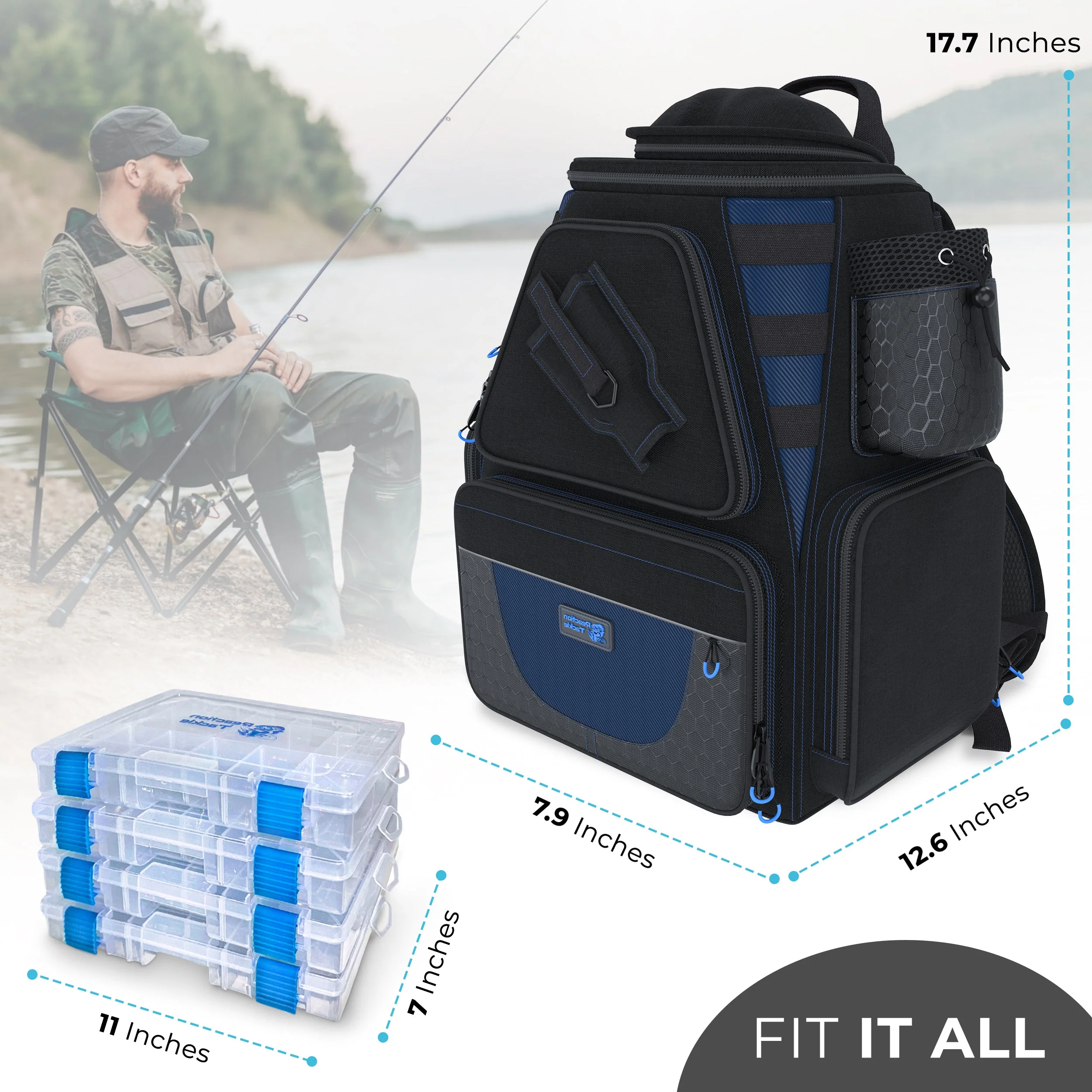 Reaction Tackle Fishing Tackle Backpack- Trays included - Image 18