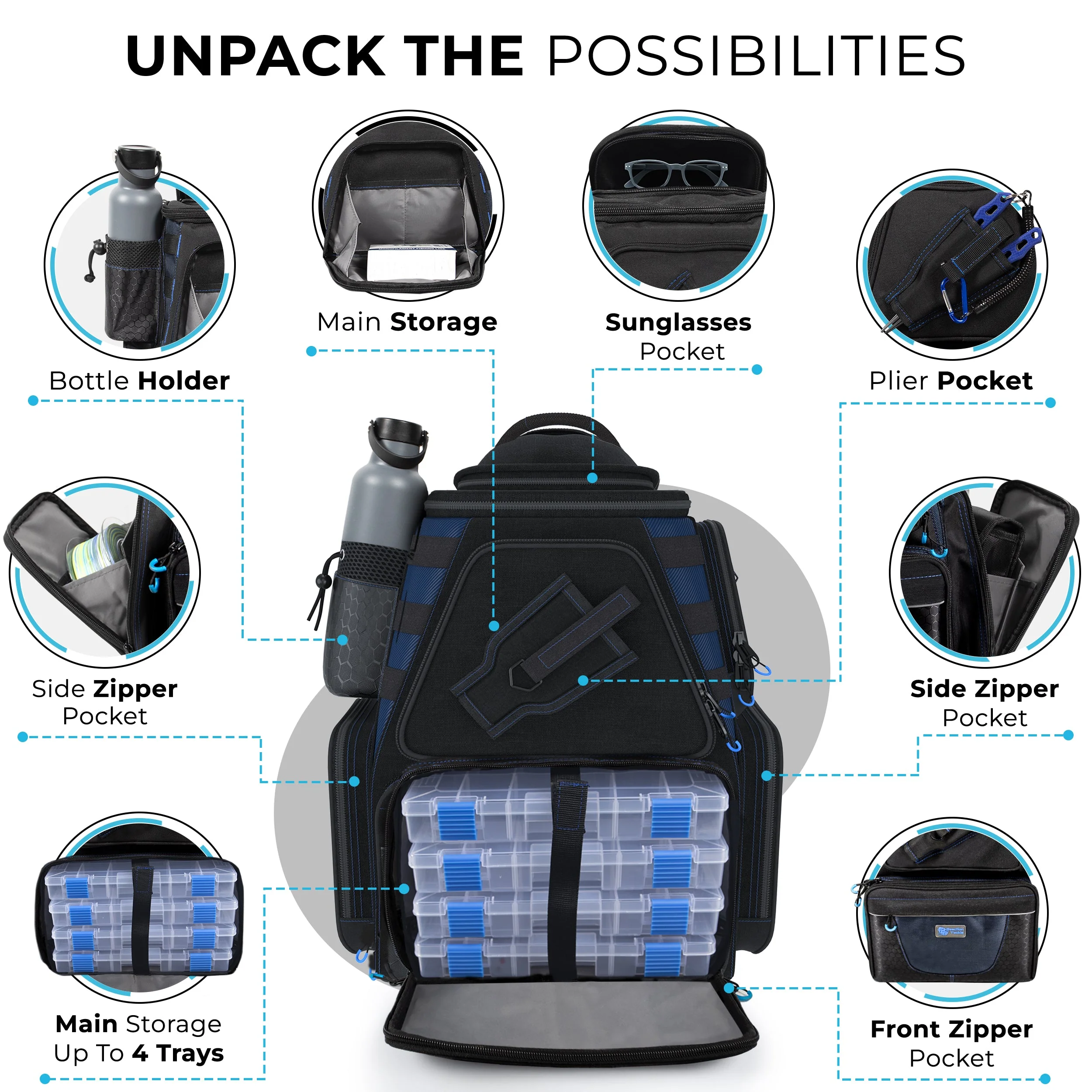 Reaction Tackle Fishing Tackle Backpack- Trays included - Image 21